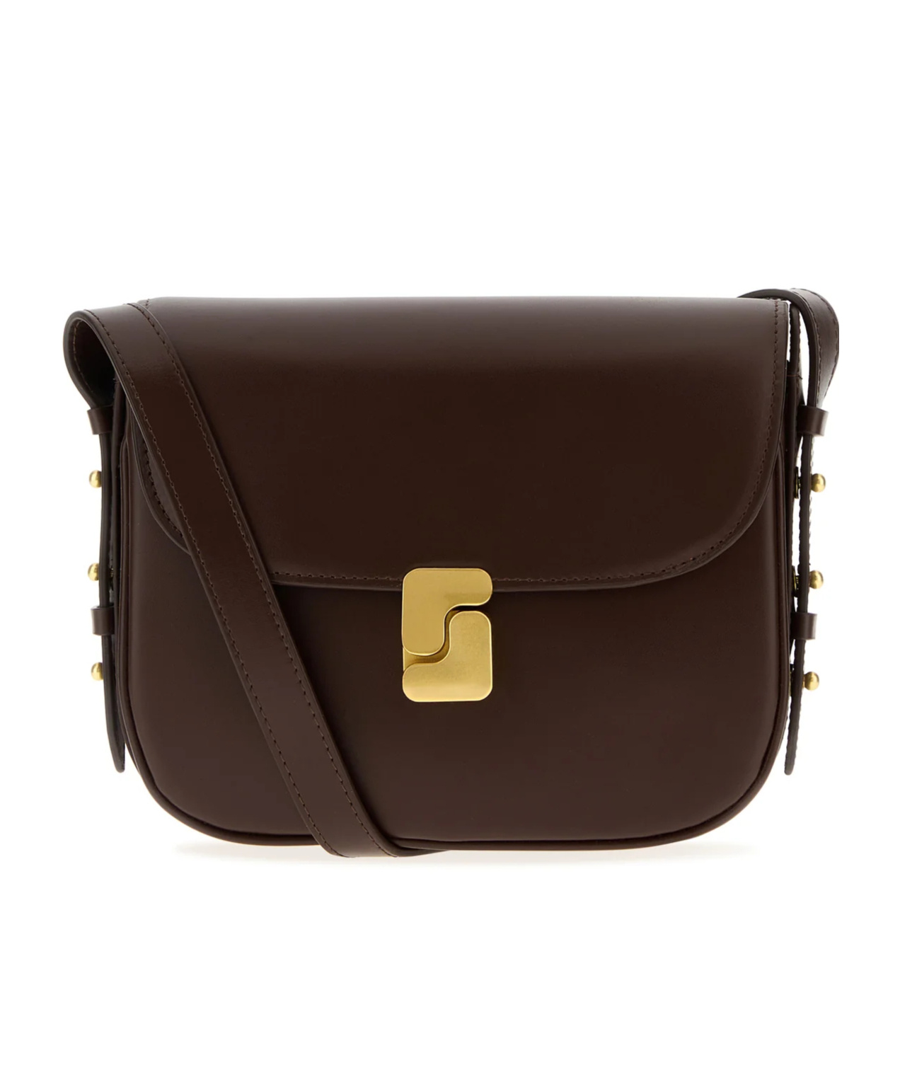 Soeur Womens Marron Fonce Bell Very Mini Patent-leather Cross Body Bag In Black