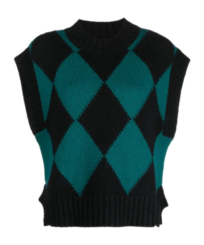 La Doublej Pullunder Mit Argyle-muster In Purple