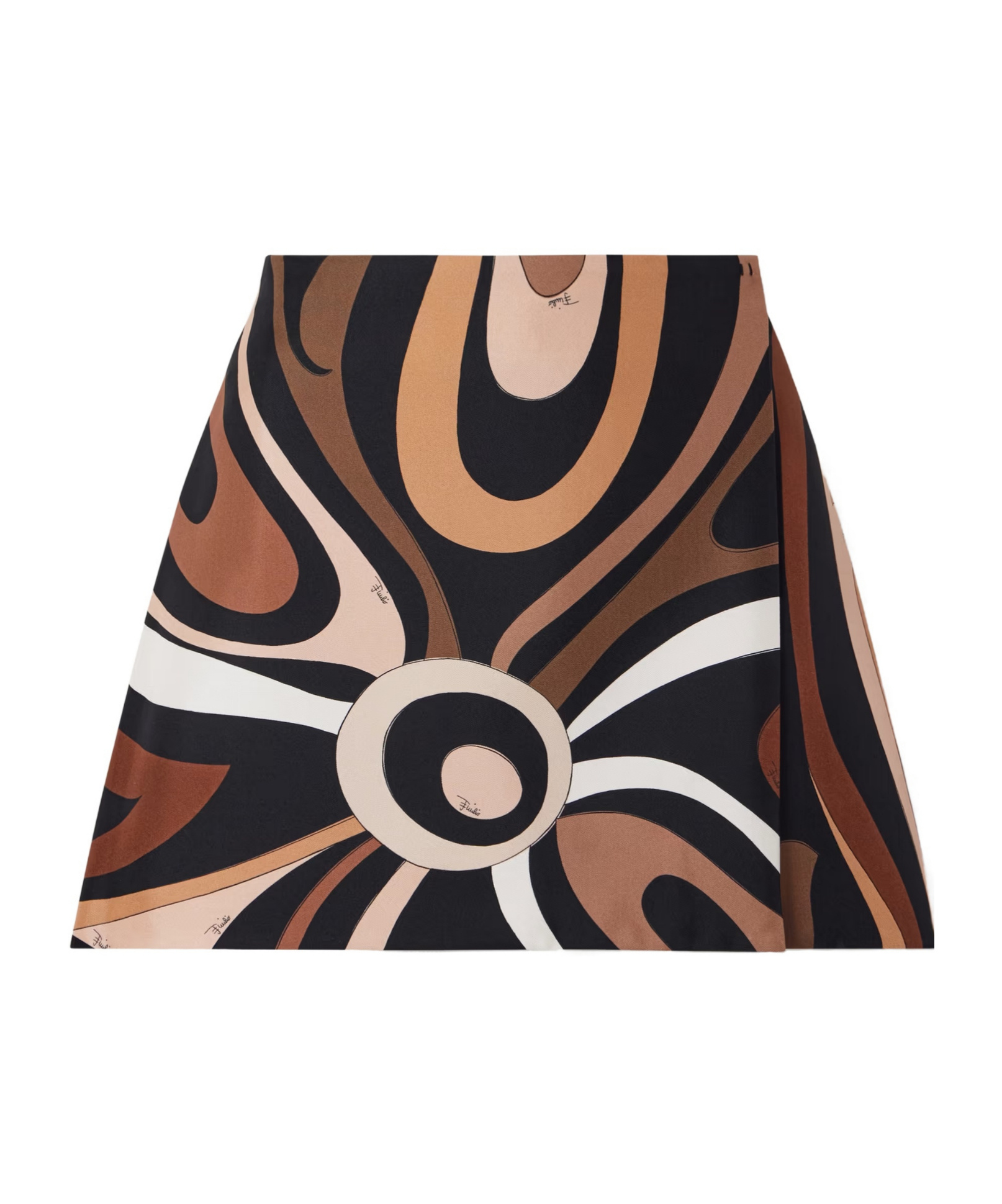 PUCCI WRAP-EFFECT PRINTED SILK-TWILL MINI SKIRT