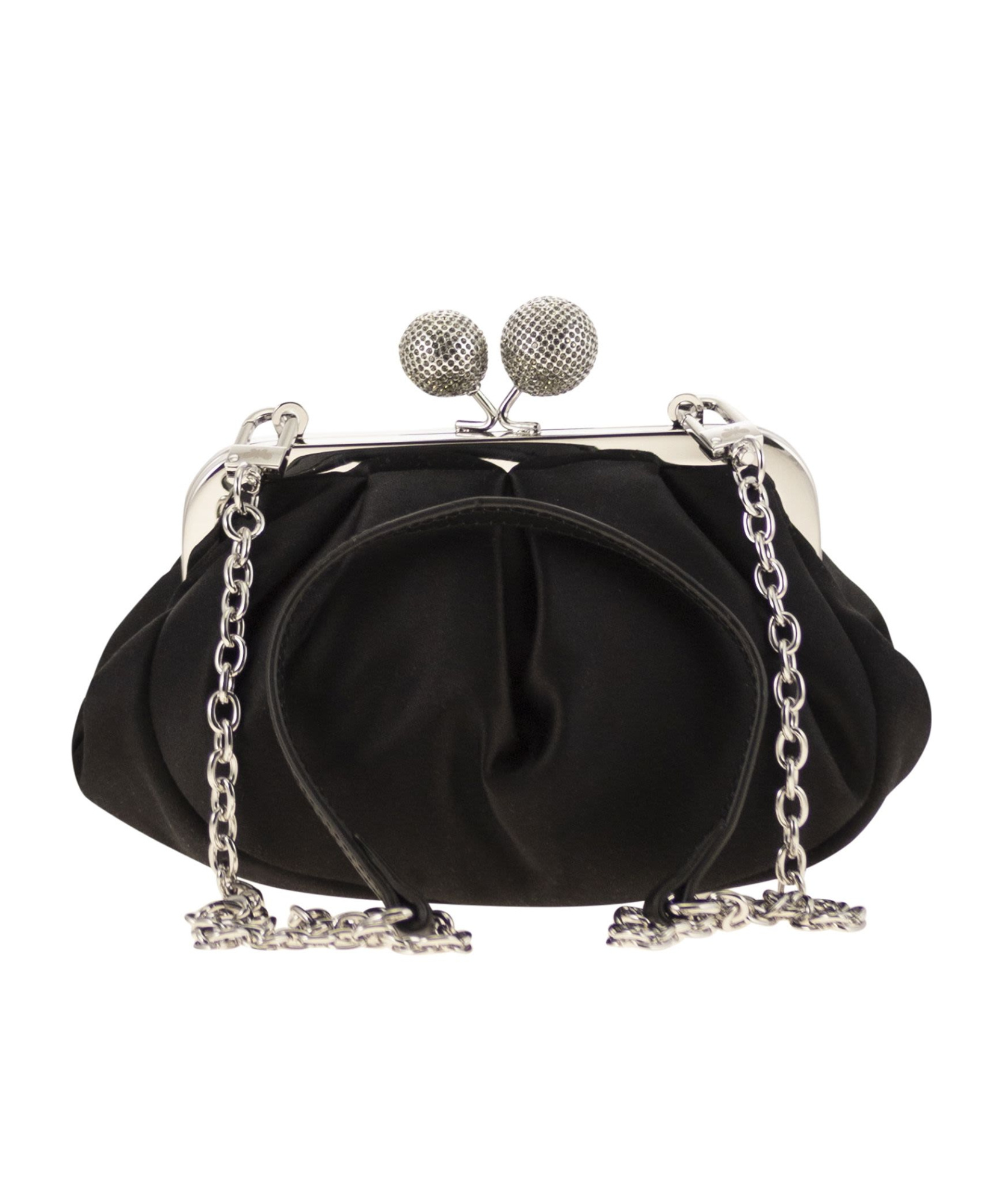 Weekend Max Mara Women's Emmy - Small Satin Pastry Bag With Rhinestones In Black
