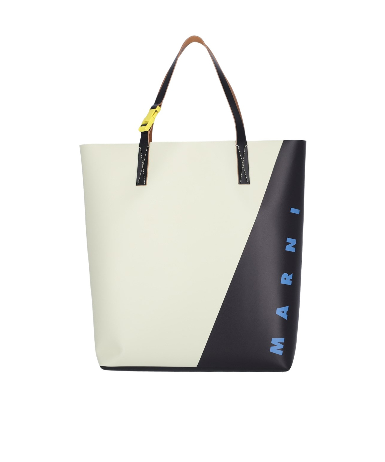 Shop Marni White And Black Tribeca Shopper With  Tag