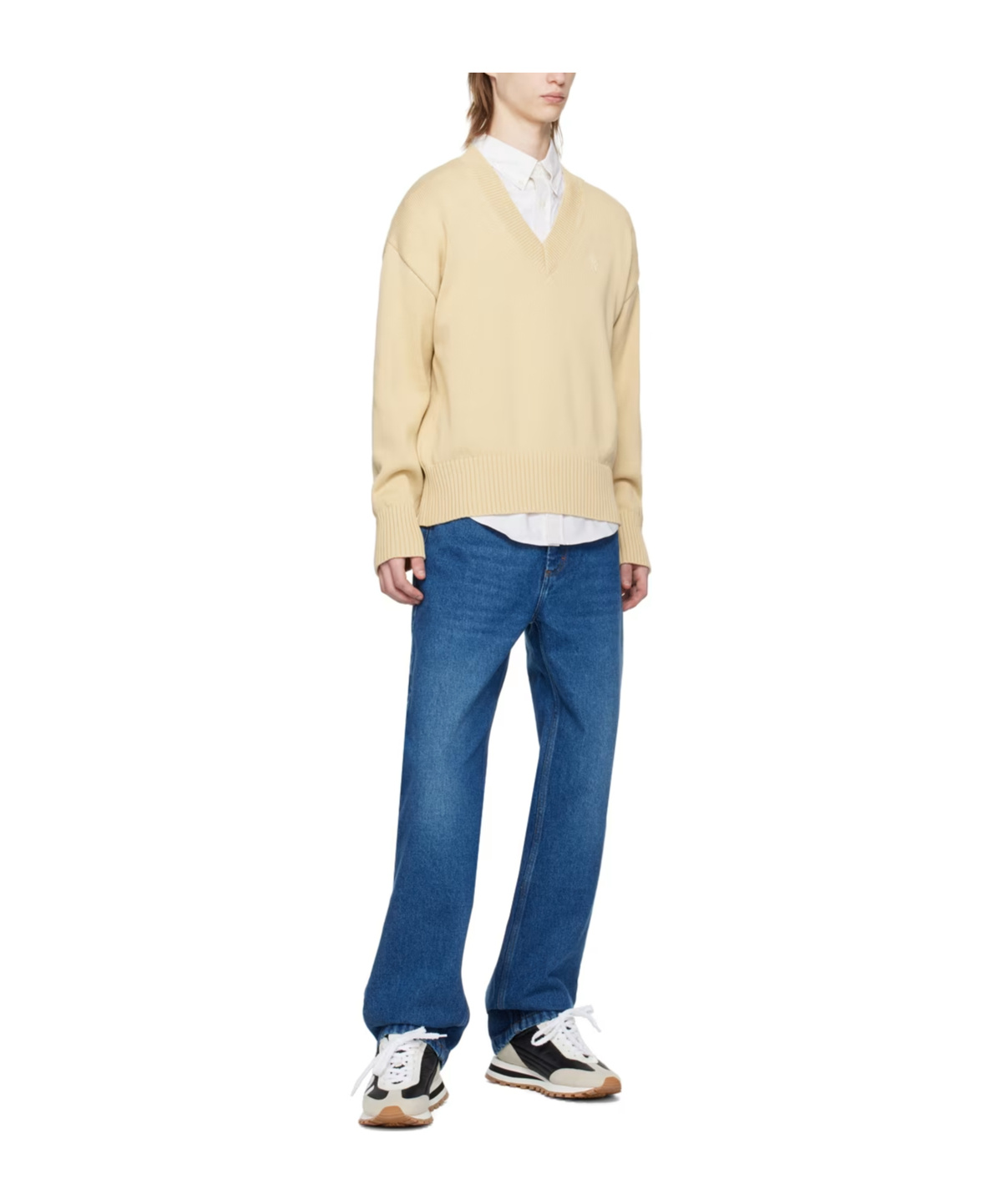 Ami Alexandre Mattiussi Ami De C Ur Sweater In Yellow