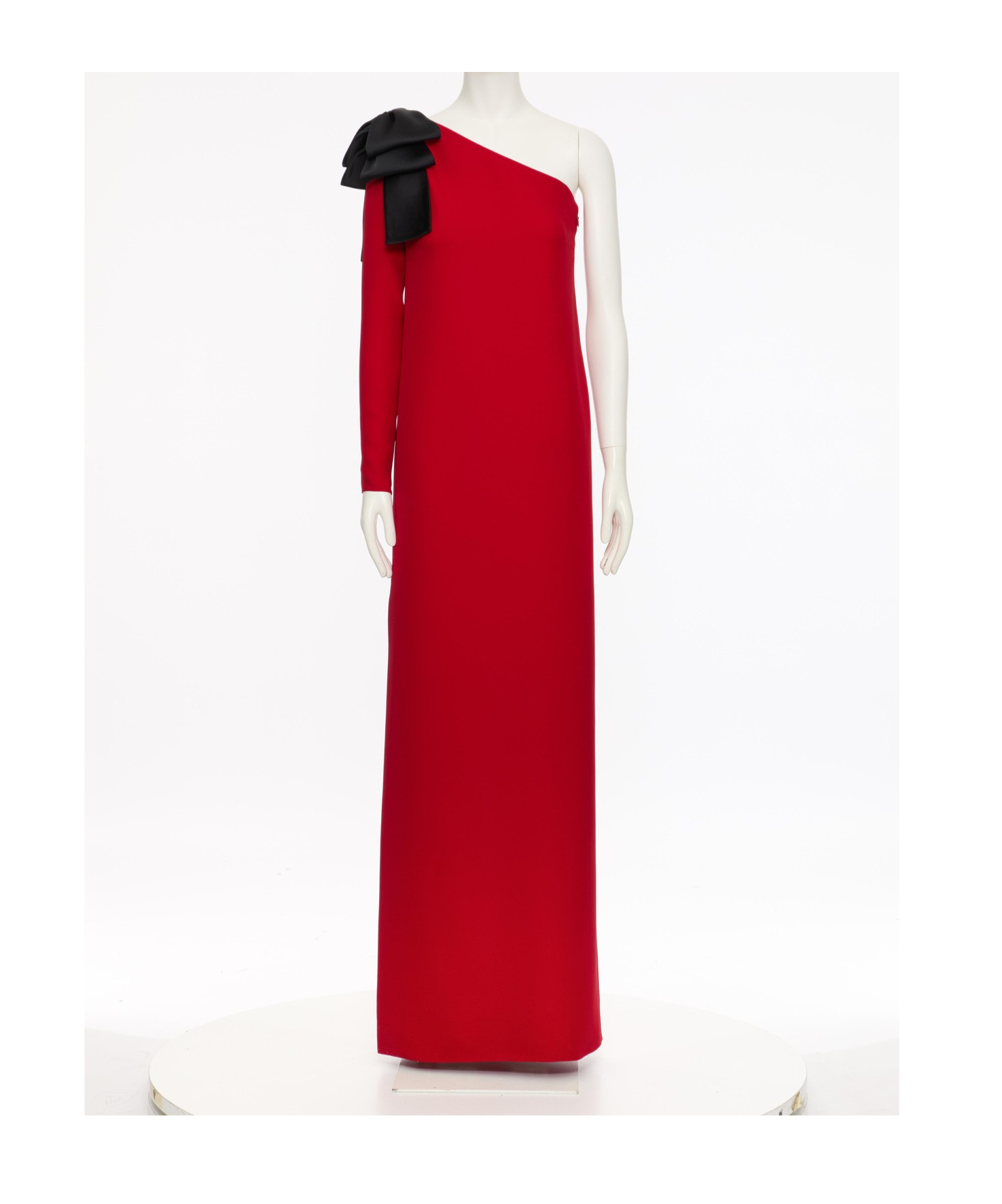 Valentino Cady Couture Bow Maxi Dress In Red
