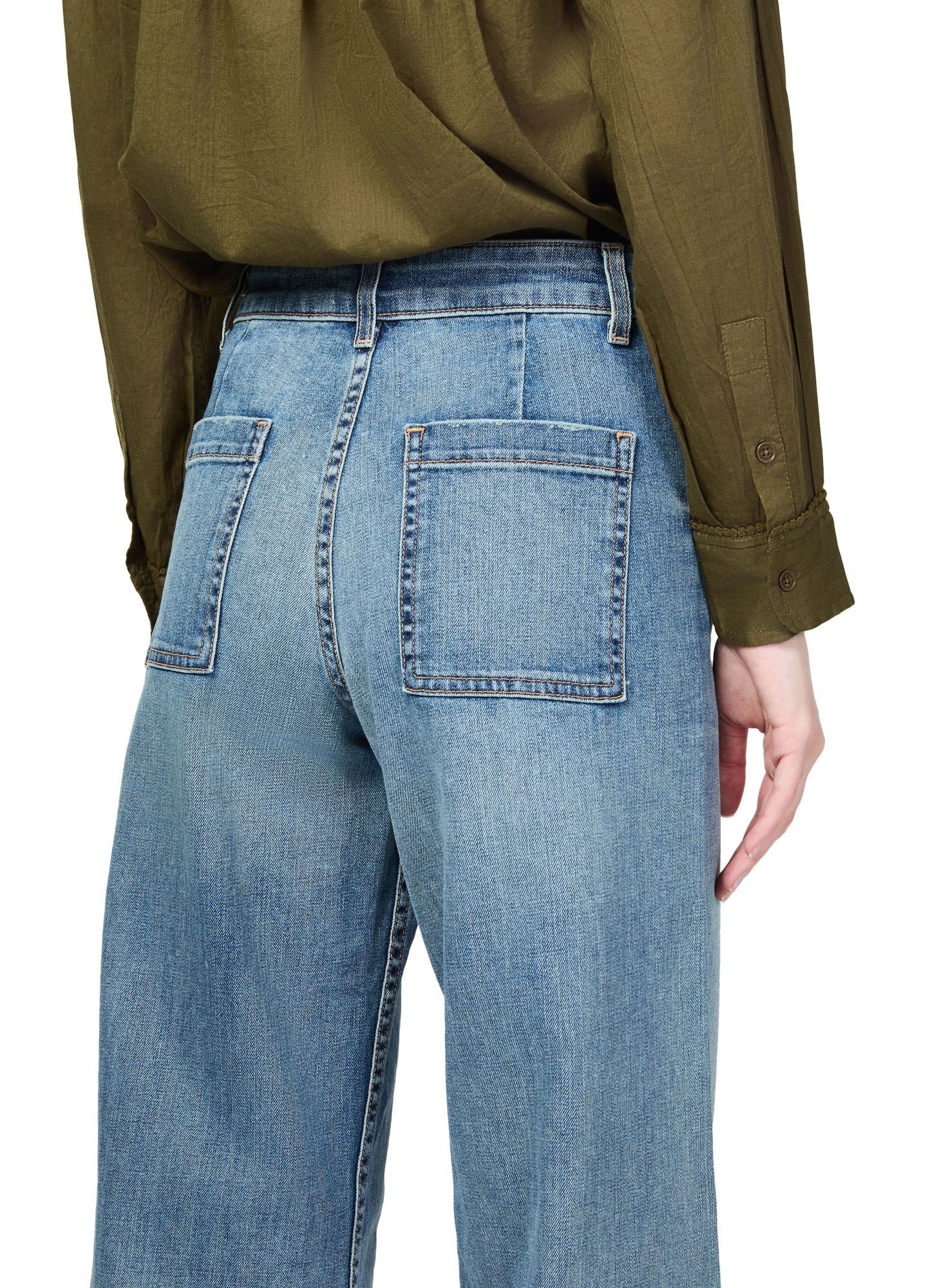 NILI LOTAN MEGAN WIDE-LEG DENIM TROUSERS 