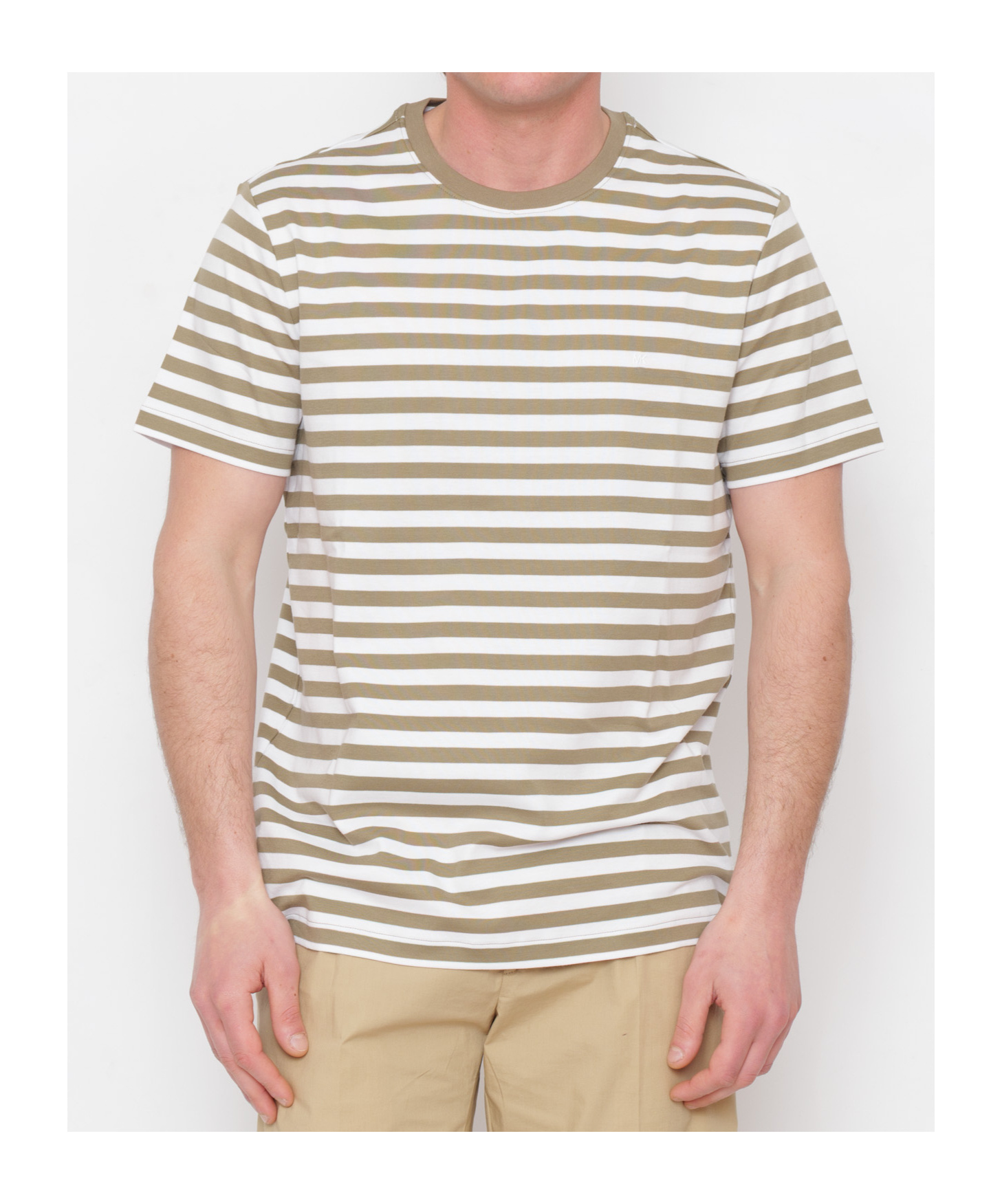 Michael Kors Crew Neck Striped T-shirt In Gray