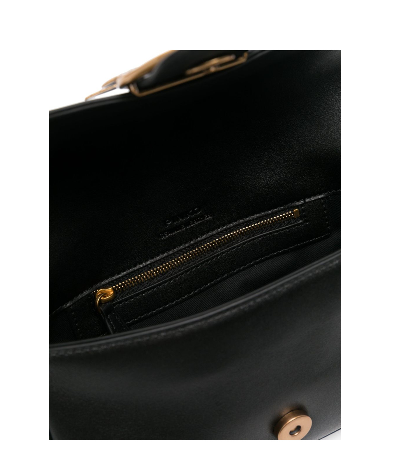 Shop Pinko Flip Shoulder Bag In Black