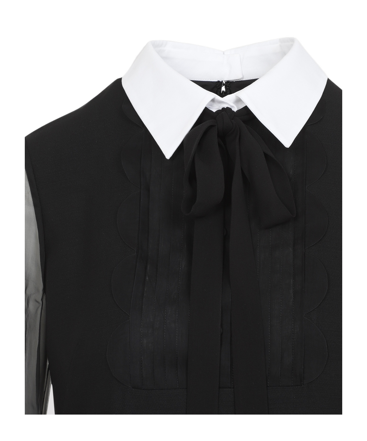 Shop Valentino Crepe Couture Short Dress In Black