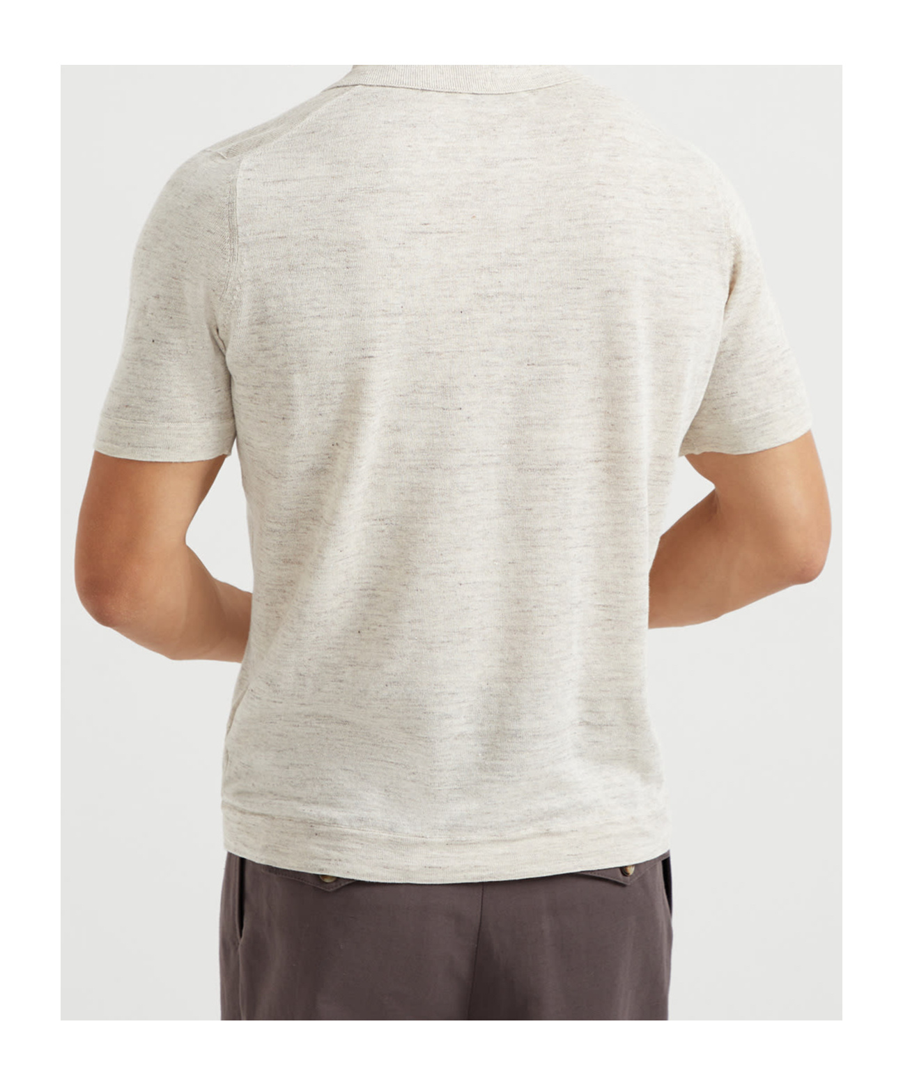 Brunello Cucinelli Fine-knit Polo Shirt In Nude