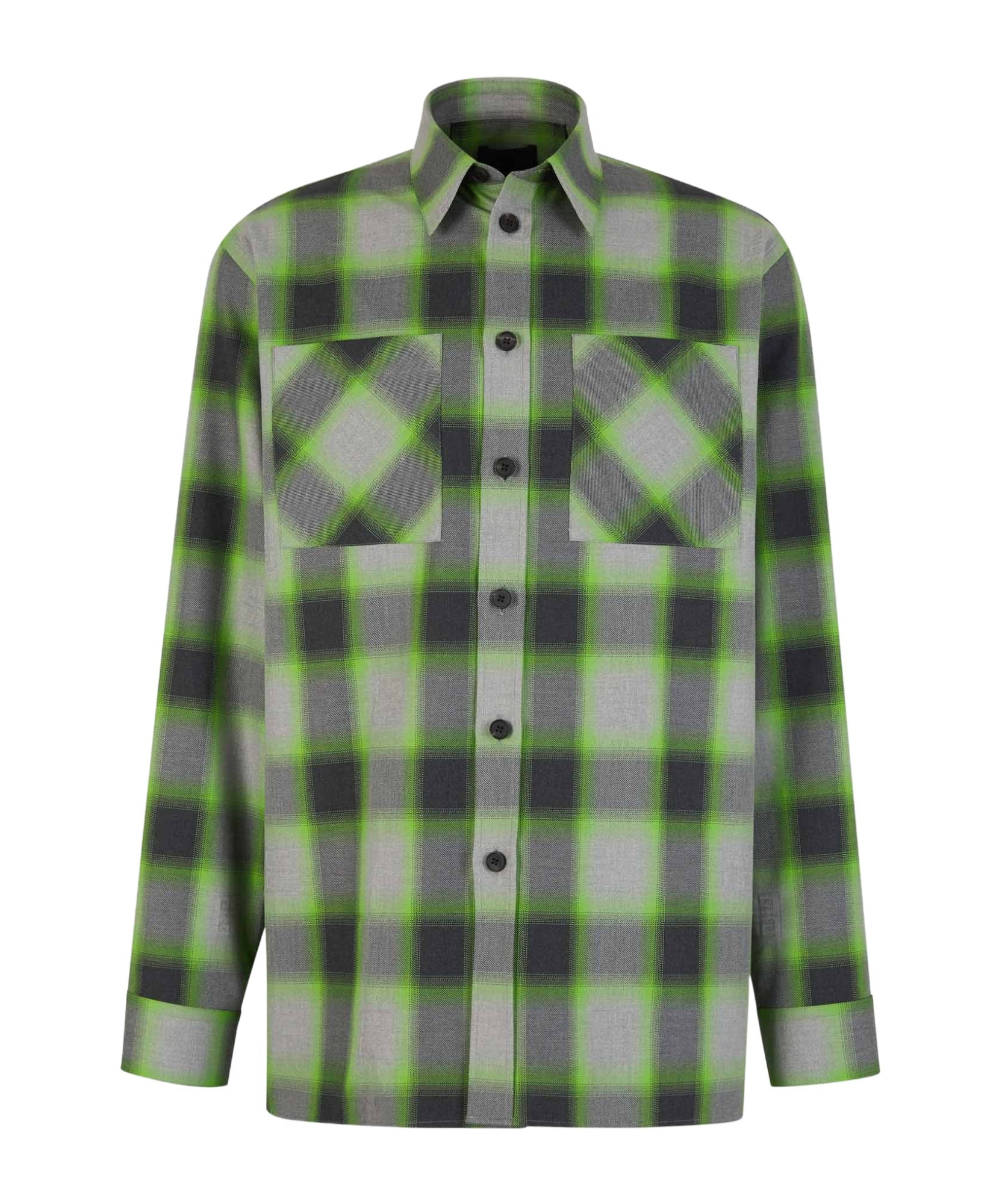Givenchy Long-sleeved Plaid Shirt In Green