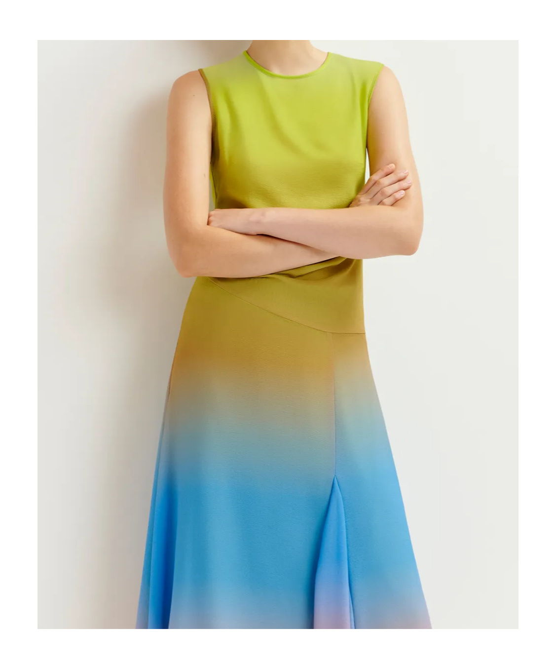Essentiel Antwerp Tie-dyed Printed Mid-length Dress E In Blue