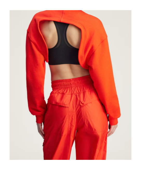 Adidas By Stella Mccartney Truecasuals Cropped Sweatshirt In Orange