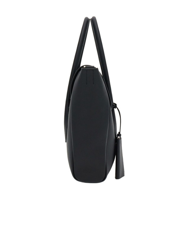 Shop Ferragamo East-west Leather Tote Bag In Black