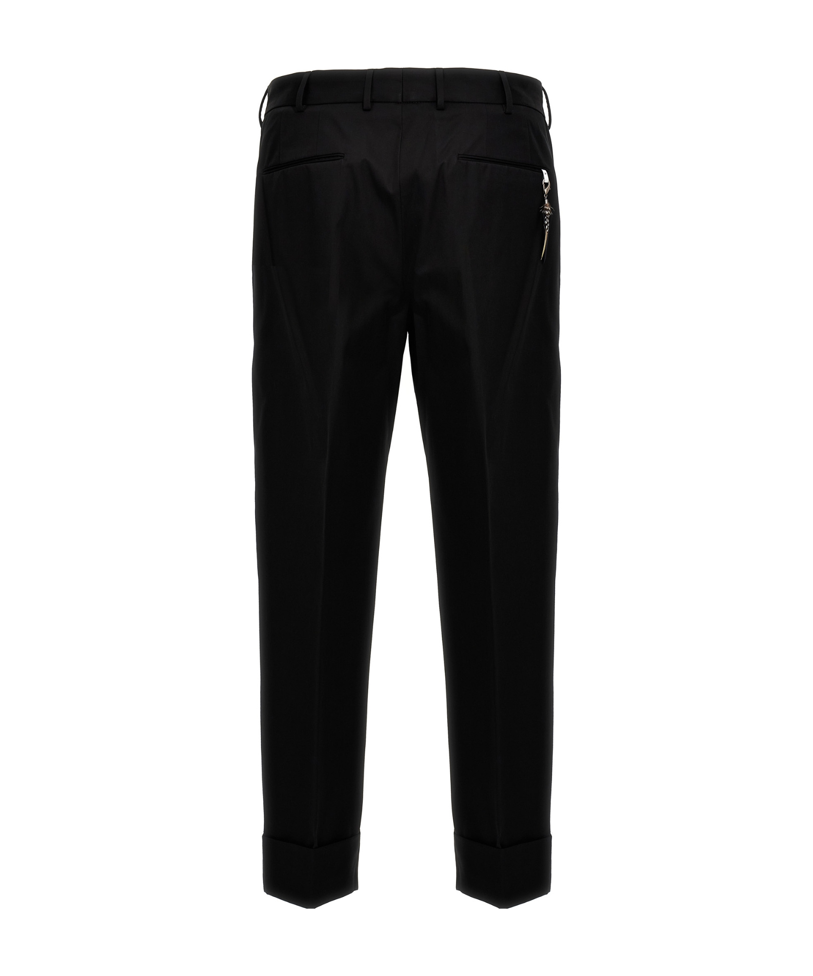 Pt Torino Black Cotton Pants In Black