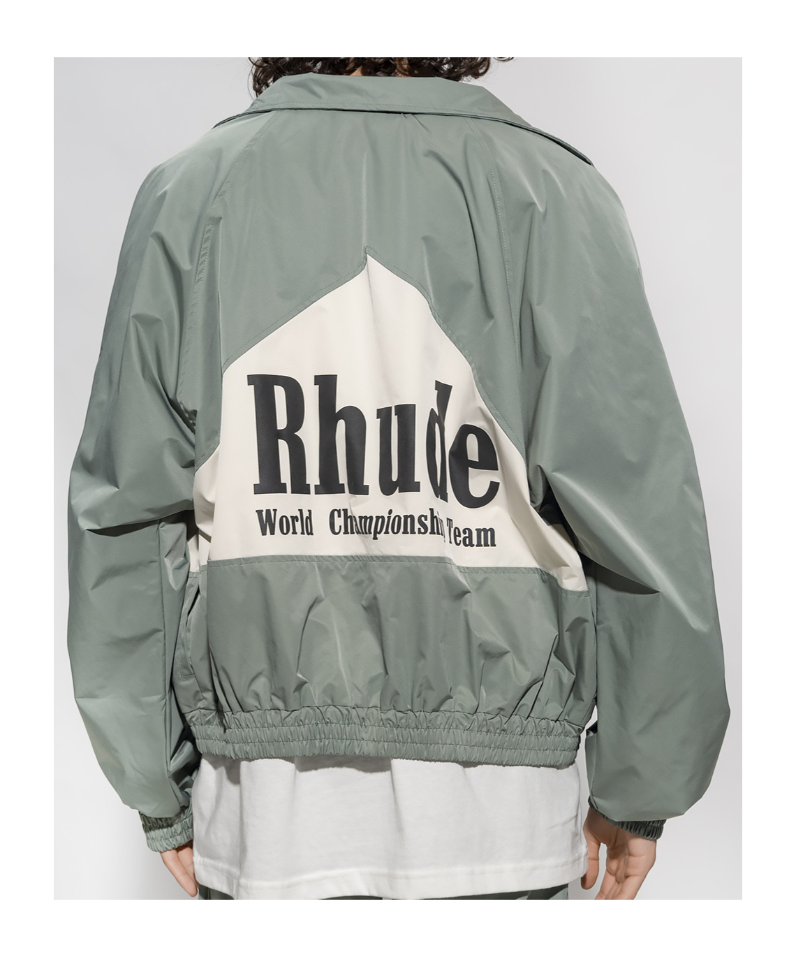 Rhude World Championship Logo-print Bomber Jacket In Gray
