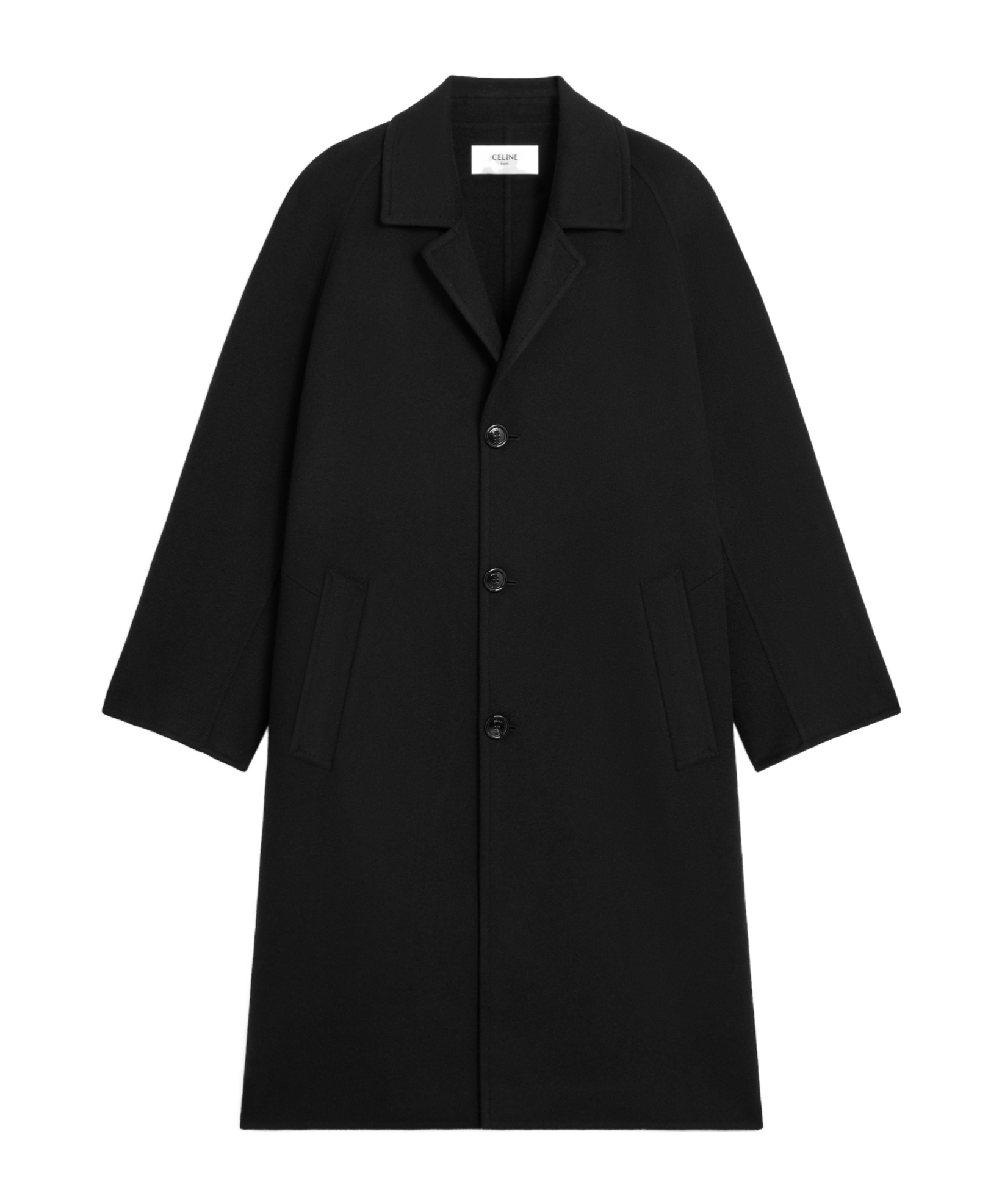 Celine Coat In Double Face Cashmere In Black