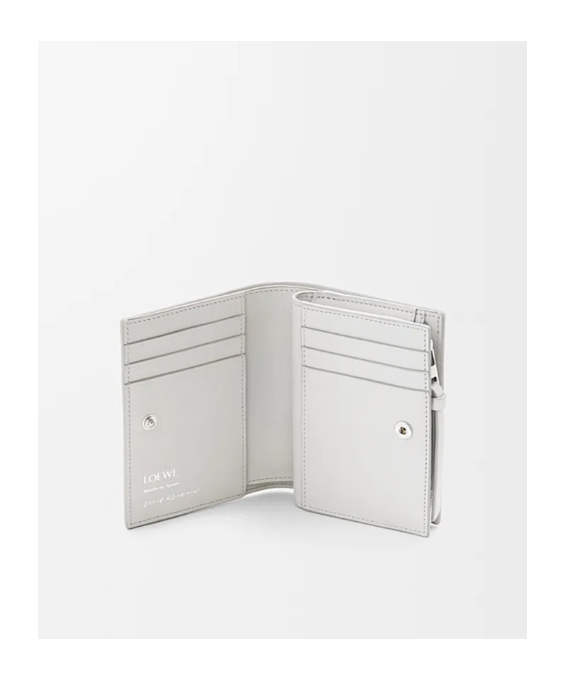 Loewe Nappa Leather Compact Wallet In Gray