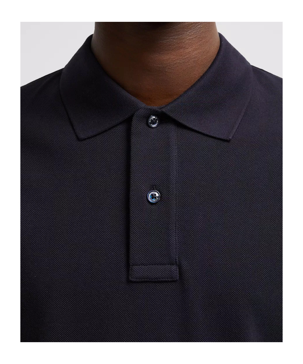 Moncler Short Sleeve Pique Polo Shirt In Blue
