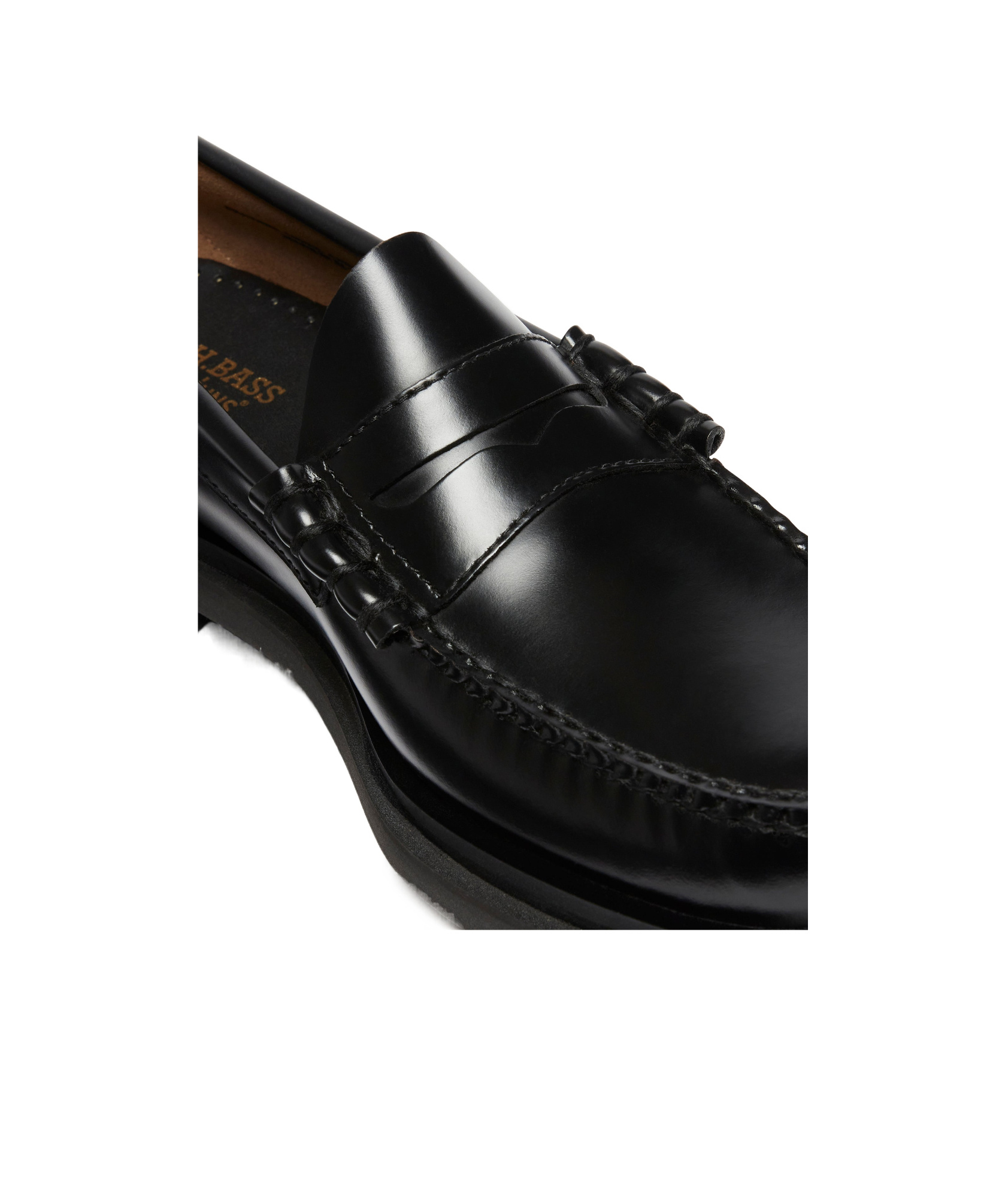 G.h. Bass & Co. Round Head Loafer Shoes In Black