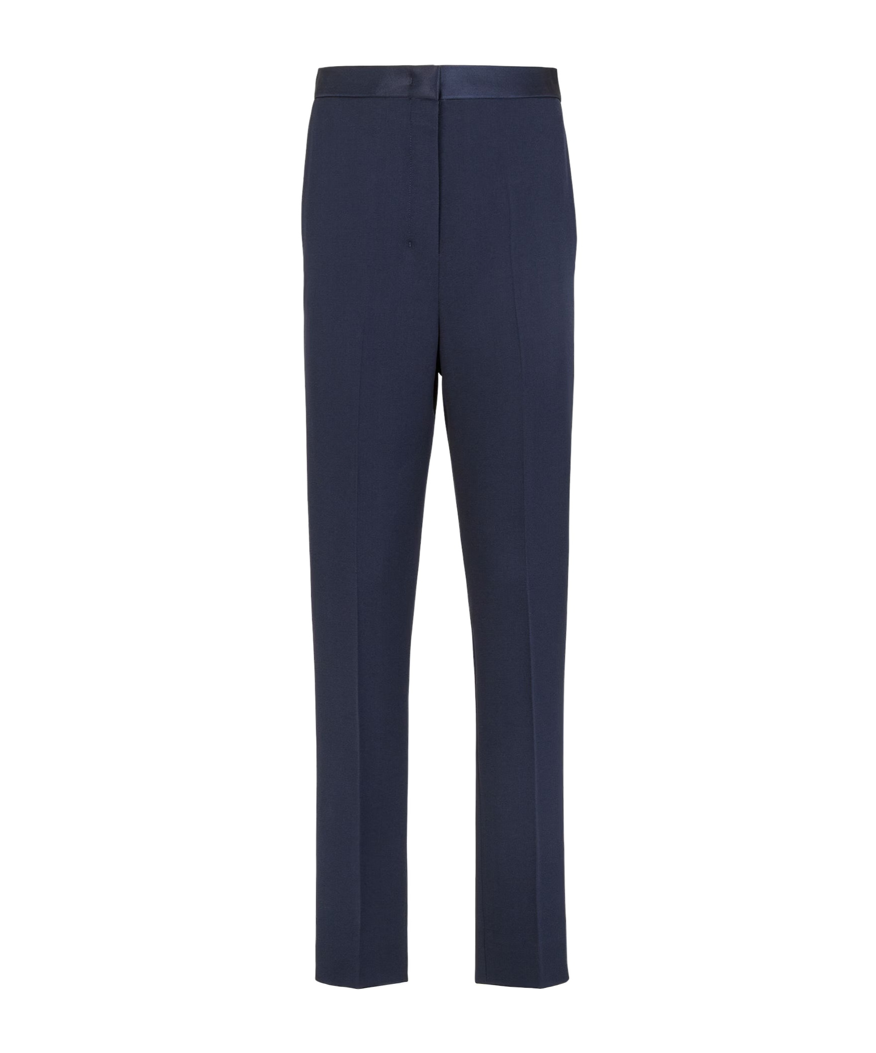 Fendi Zippered Wool Casual Pants In Navy Blue
