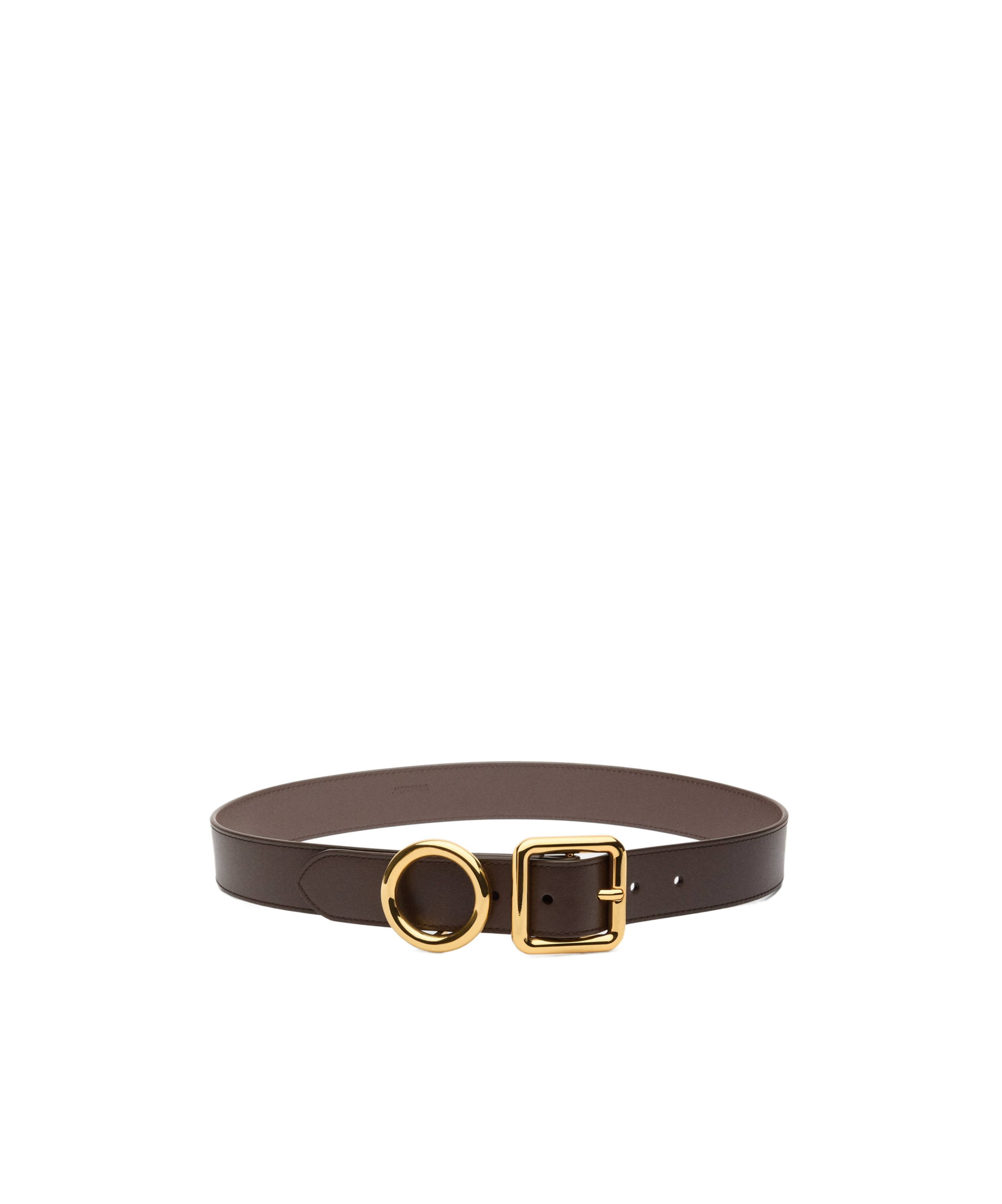 Jacquemus Round And Square Buckle Belts In Brown