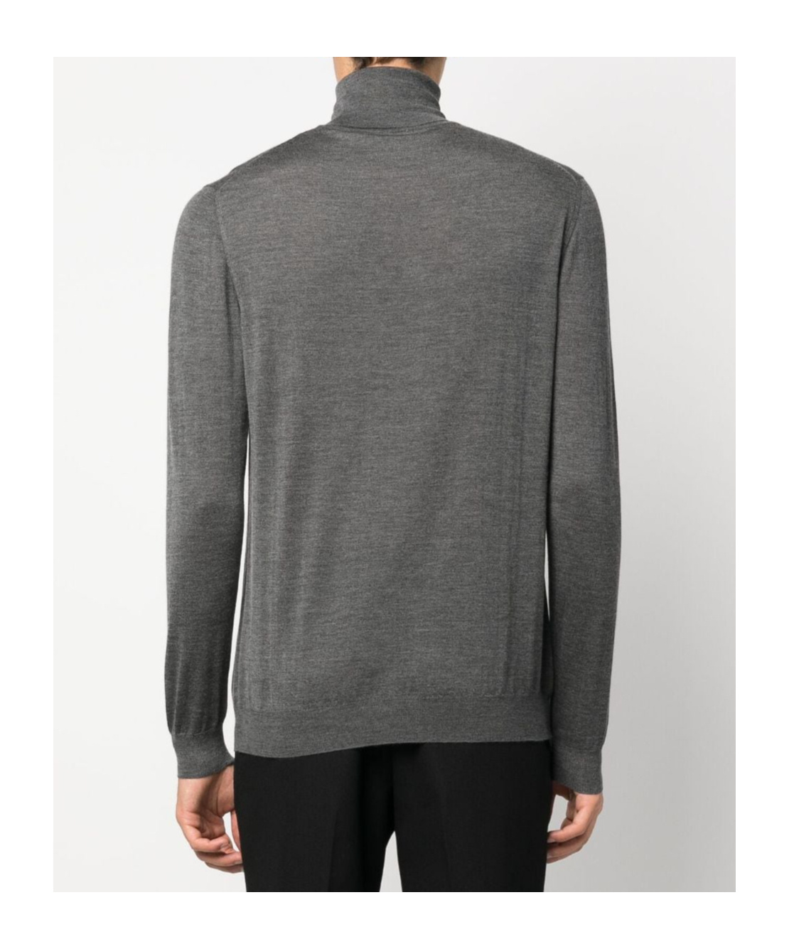 Malo Shaved Cyclist Turtleneck Sweater With Ribbed Finish In Gray