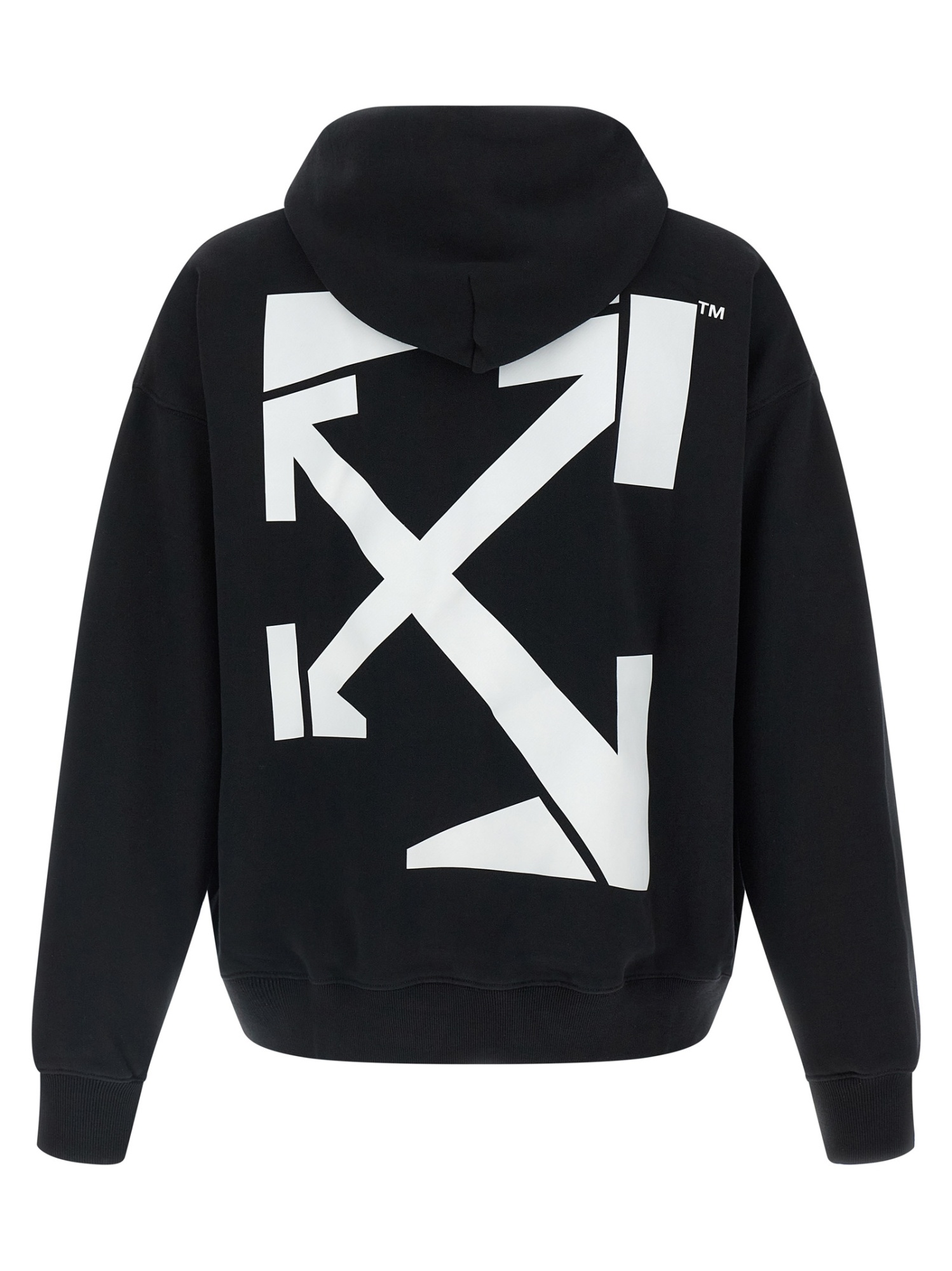 Off-white Long Sleeve Hooded Sweatshirt In Black