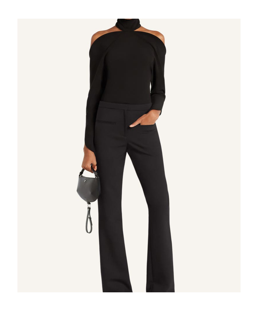 Courrèges High-neck Cold-shoulder Top In Black