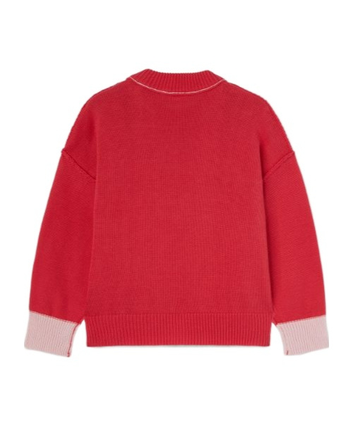 Palm Angels Logo Intarsia Sweater In Red