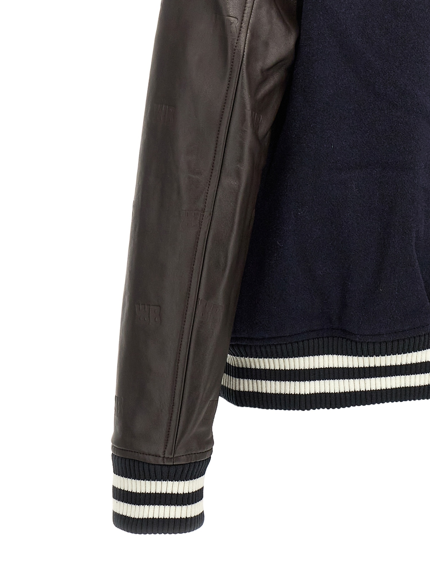 Wales Bonner Prince Varsity Jacket In Blue/brown In Black