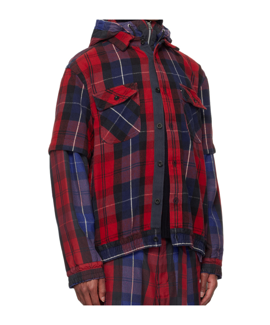 Sacai Checked Sweater In Black