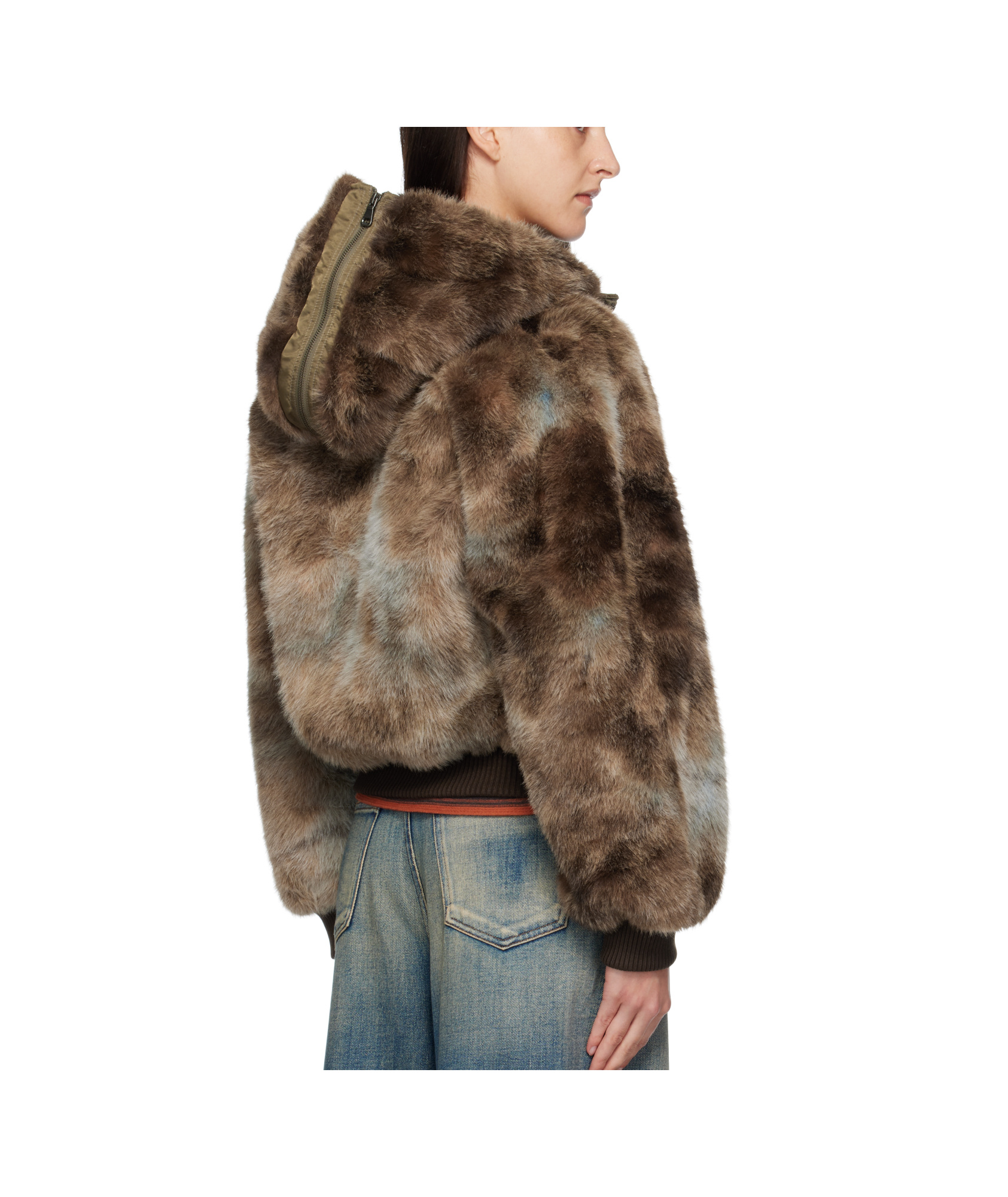 Andersson Bell Vanessa Faux Fur Jacket In Brown