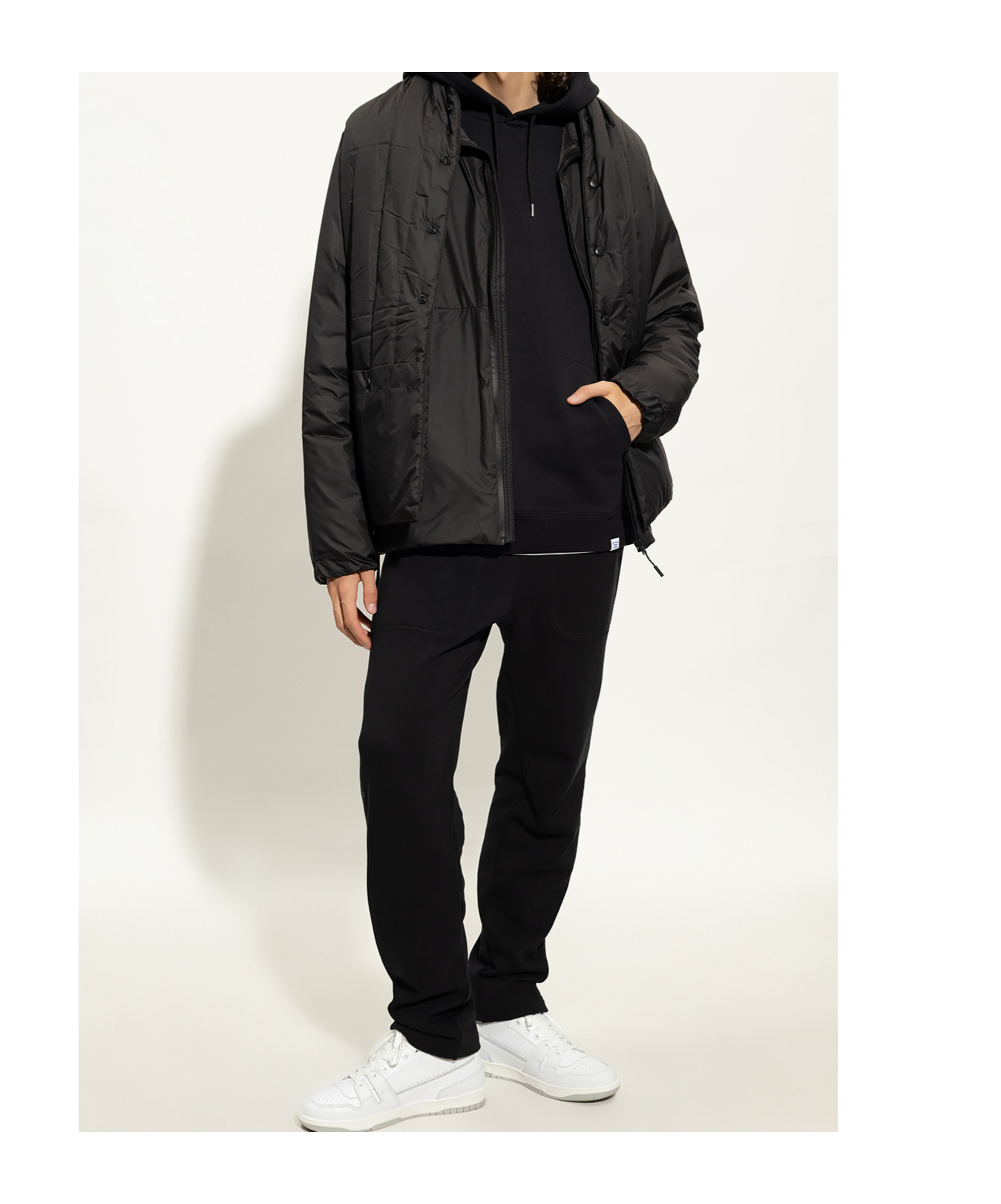 Norse Projects Logo-patch Long-sleeve Hoodie In Black