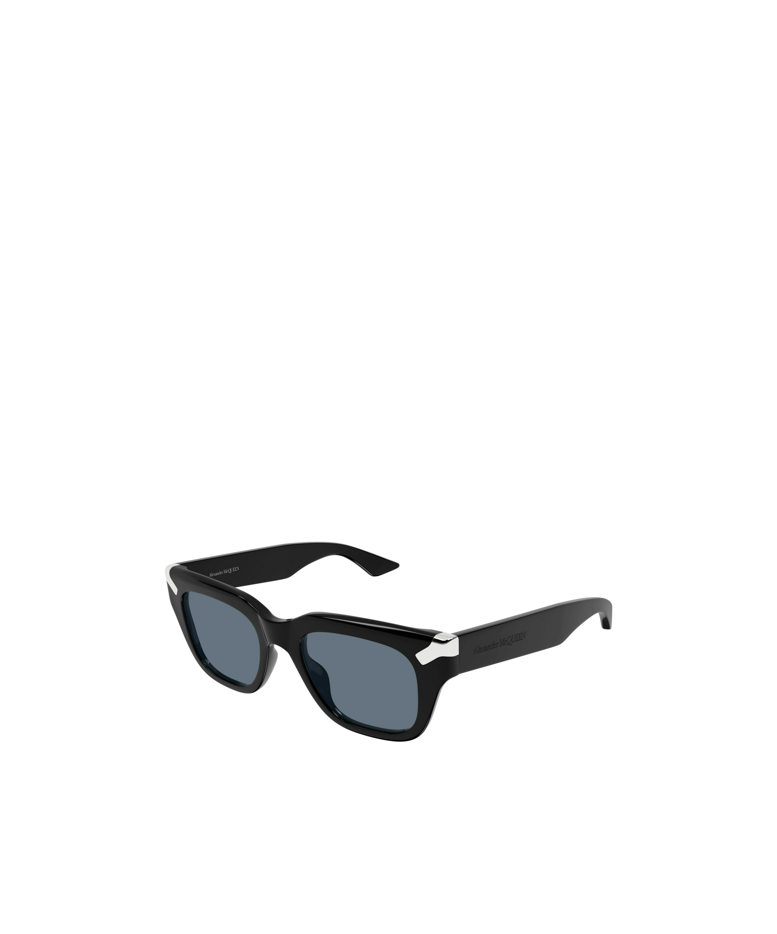 Alexander Mcqueen Logo-engraved Square-frame Sunglasses In Black