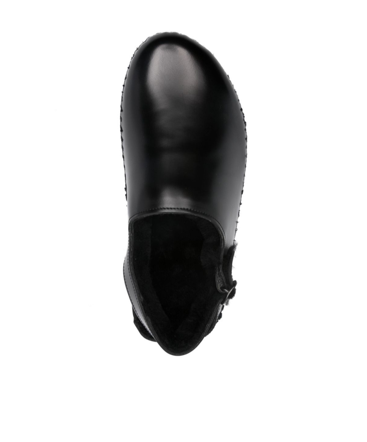 Hereu Round-headed Flat Sandals In Black