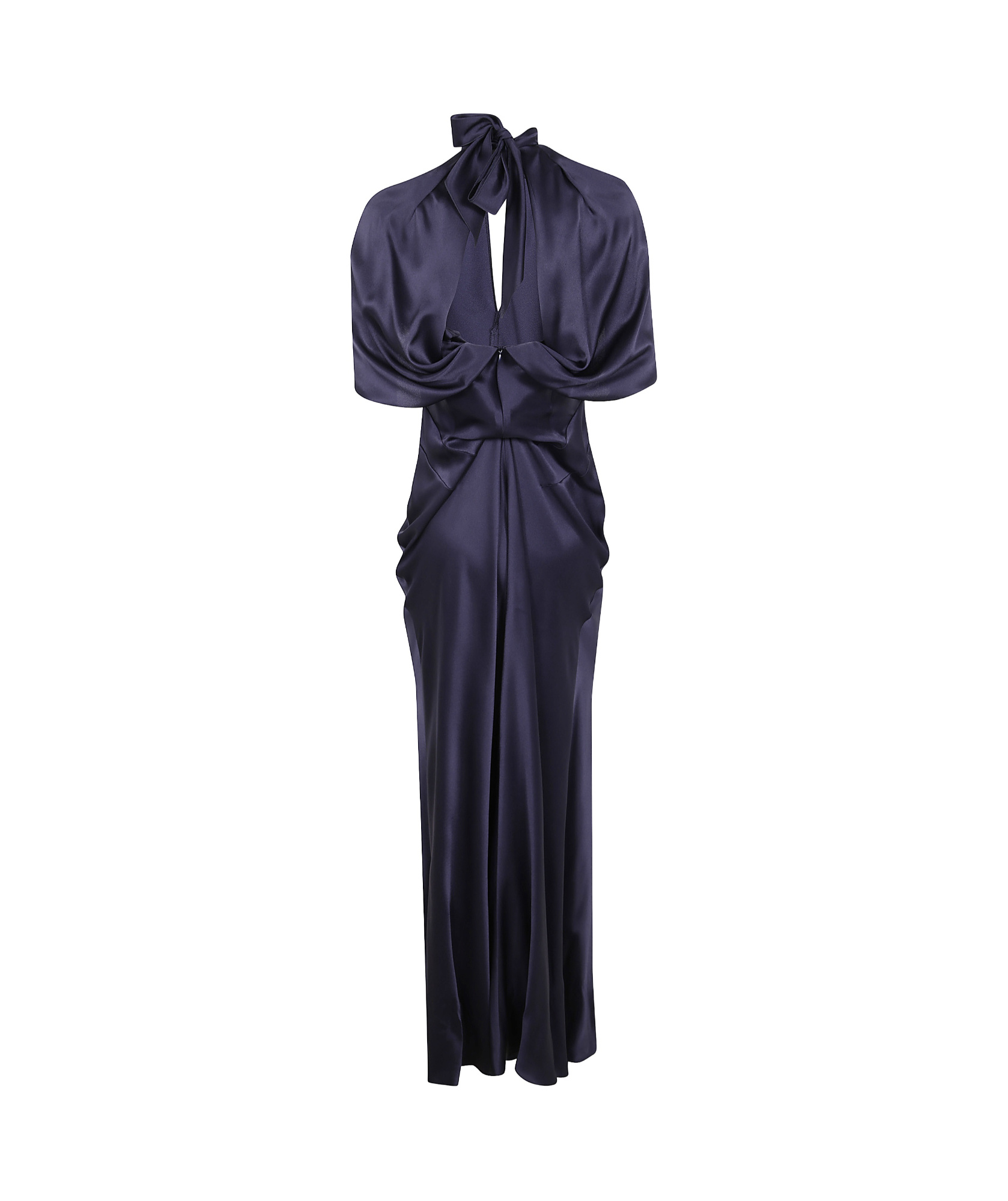 Alberta Ferretti Draped Maxi Dress In Black