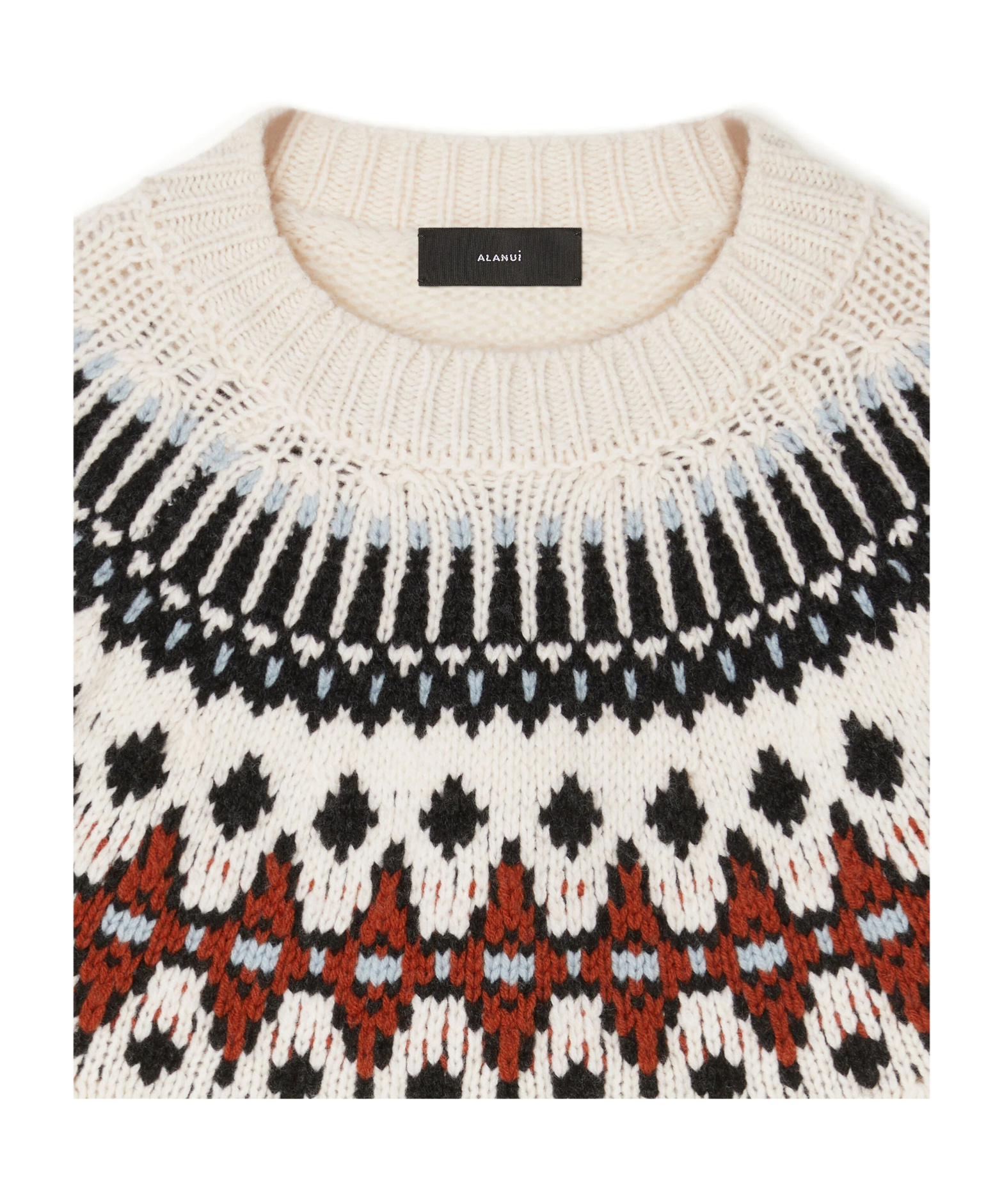 Alanui Fair Isle Patterned Wool Sweater In Neutral