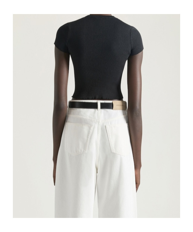 Givenchy Cropped Top In Fine Rib In Blue