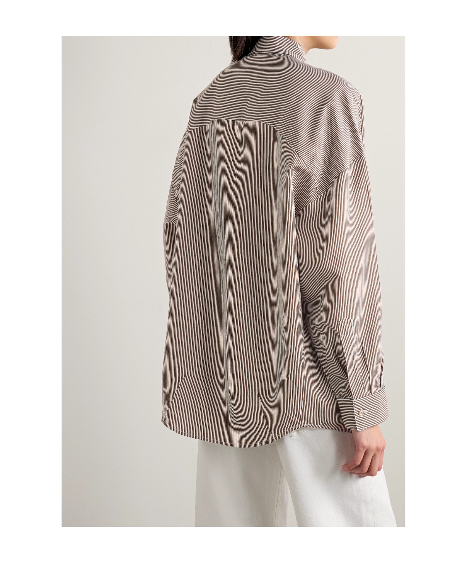 Agolde Striped Button-down Shirt In Brown