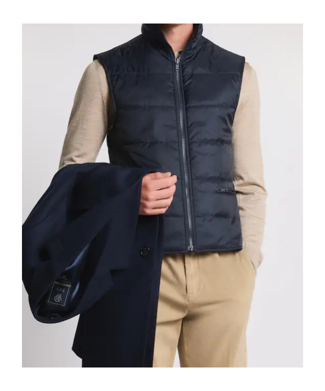 Fay Three-button Detachable-collar Coat In Blue