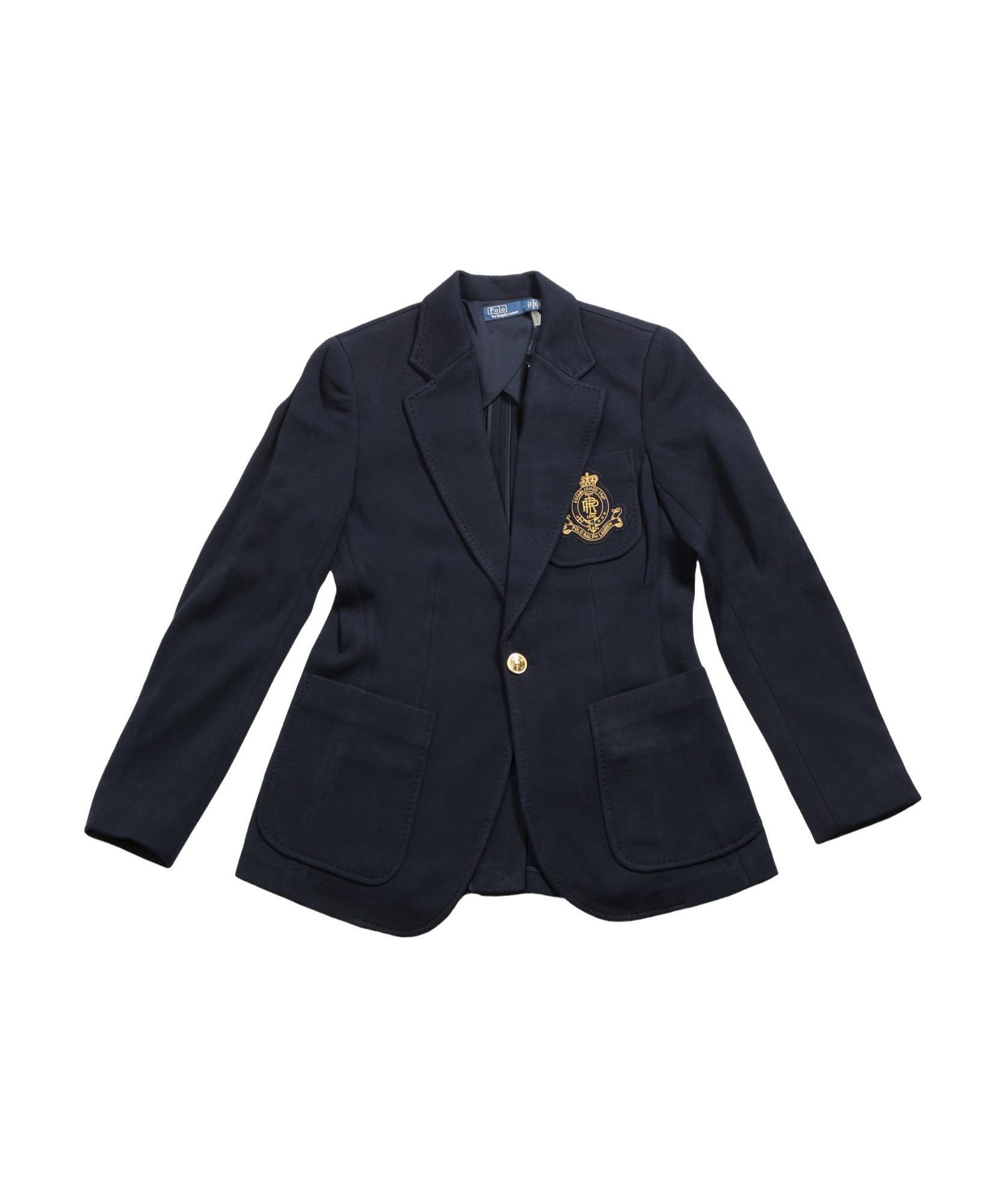 Shop Polo Ralph Lauren Crest-embellished Blazer In Navy
