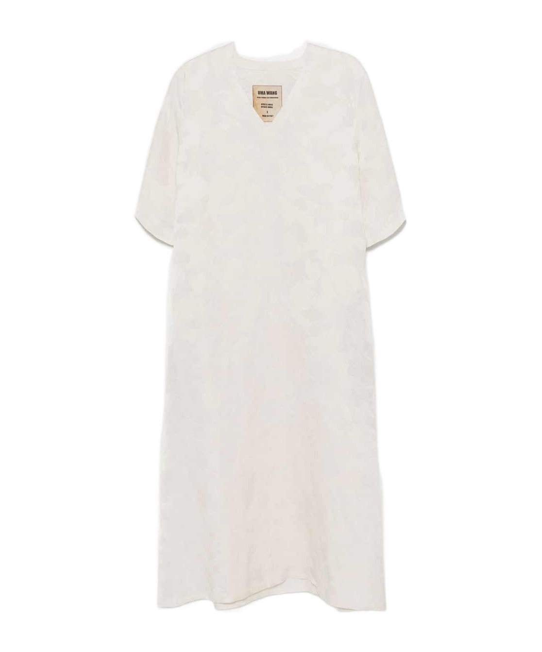 Shop Uma Wang V-neck Mid-length Dress In White