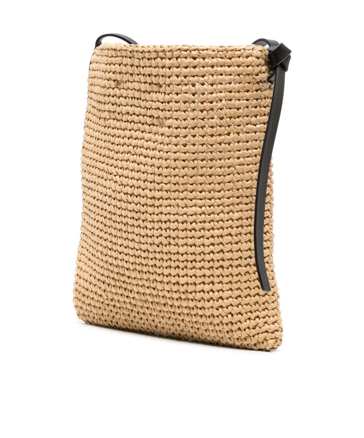 Jil Sander Crochet Raffia Messenger Bag In Nude