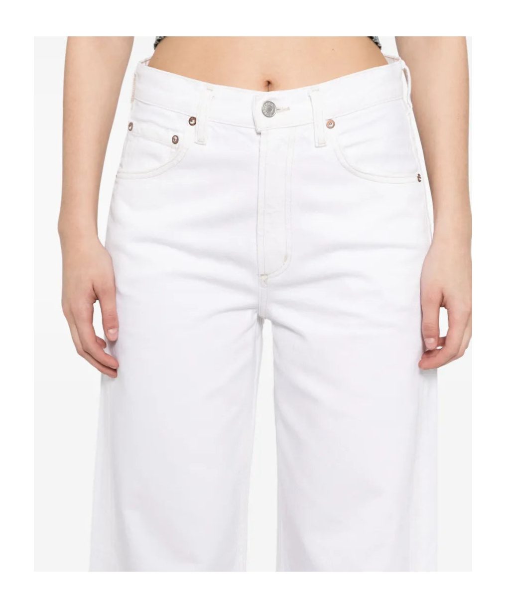 Agolde Low Slung Baggy Jeans In White