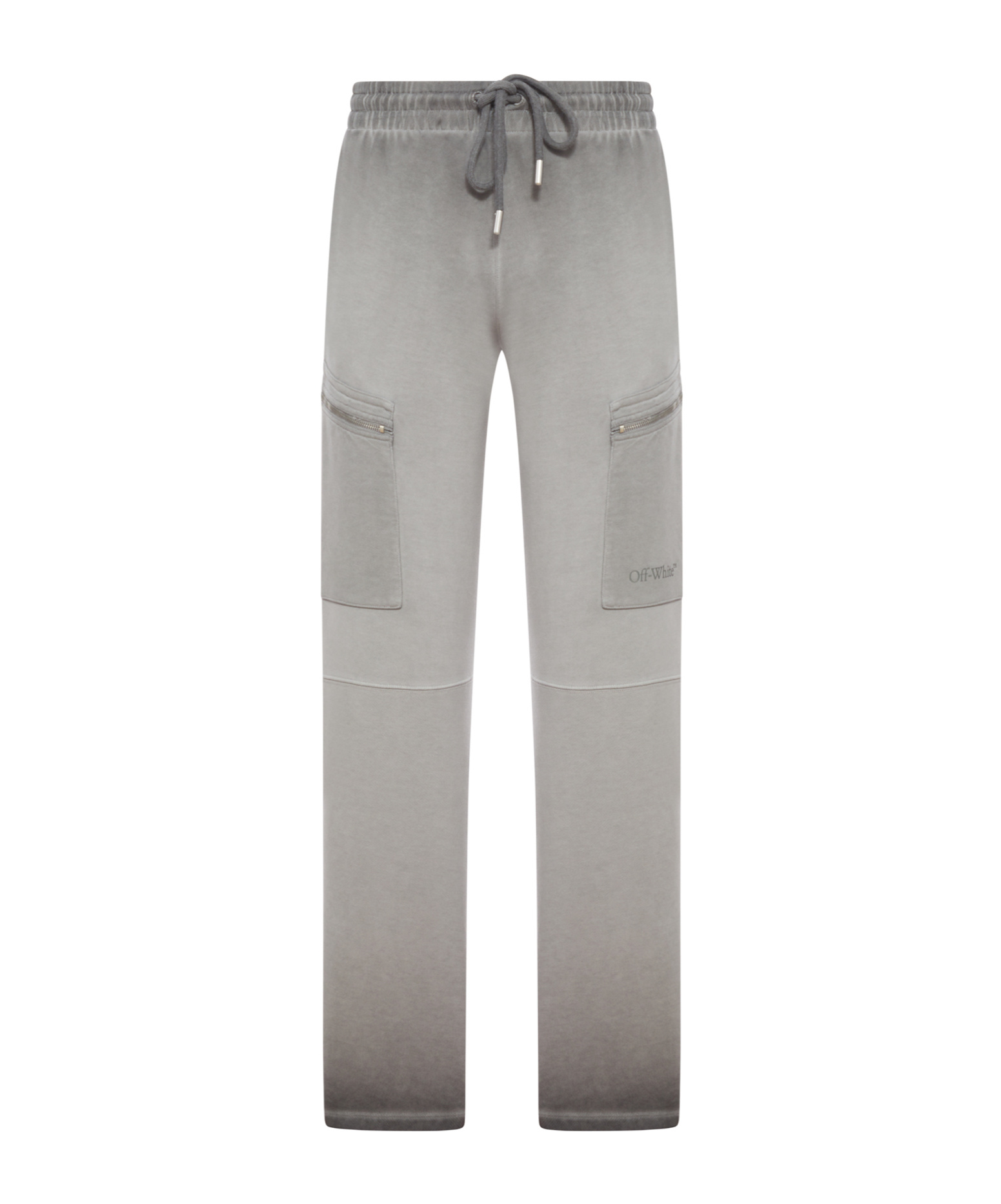 Off-white Diagonal-stripe Trousers In Gray