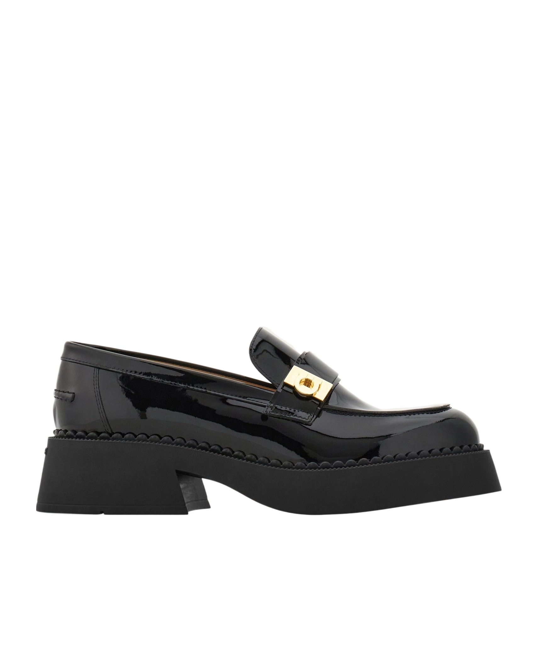 Ferragamo Hug Buckle Chunky Loafer In Black