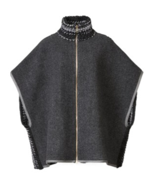 Fabiana Filippi Double Cape With Crochet Knit In Black