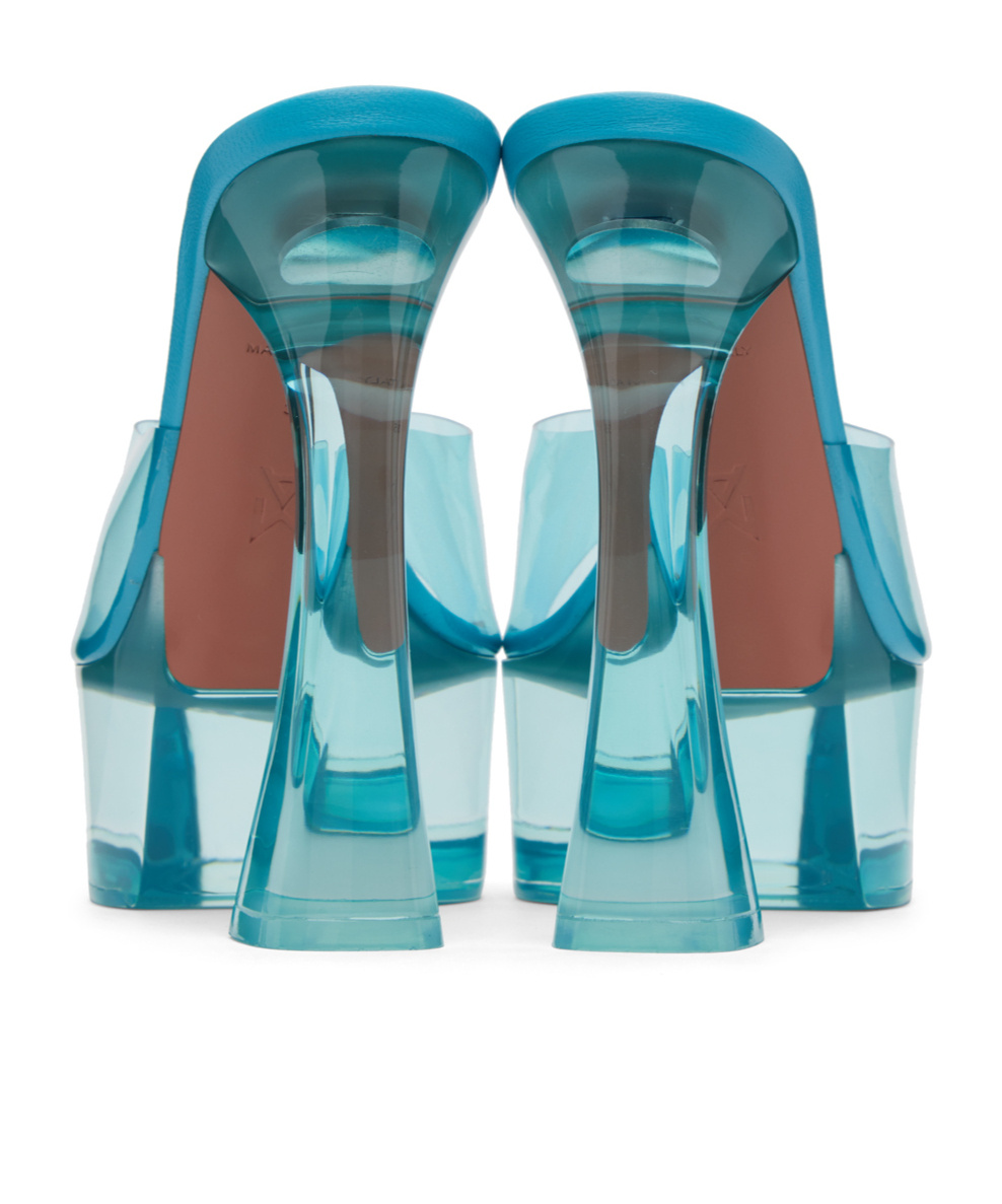AMINA MUADDI DALIDA GLASS LOGO HIGH-HEELED SANDALS 