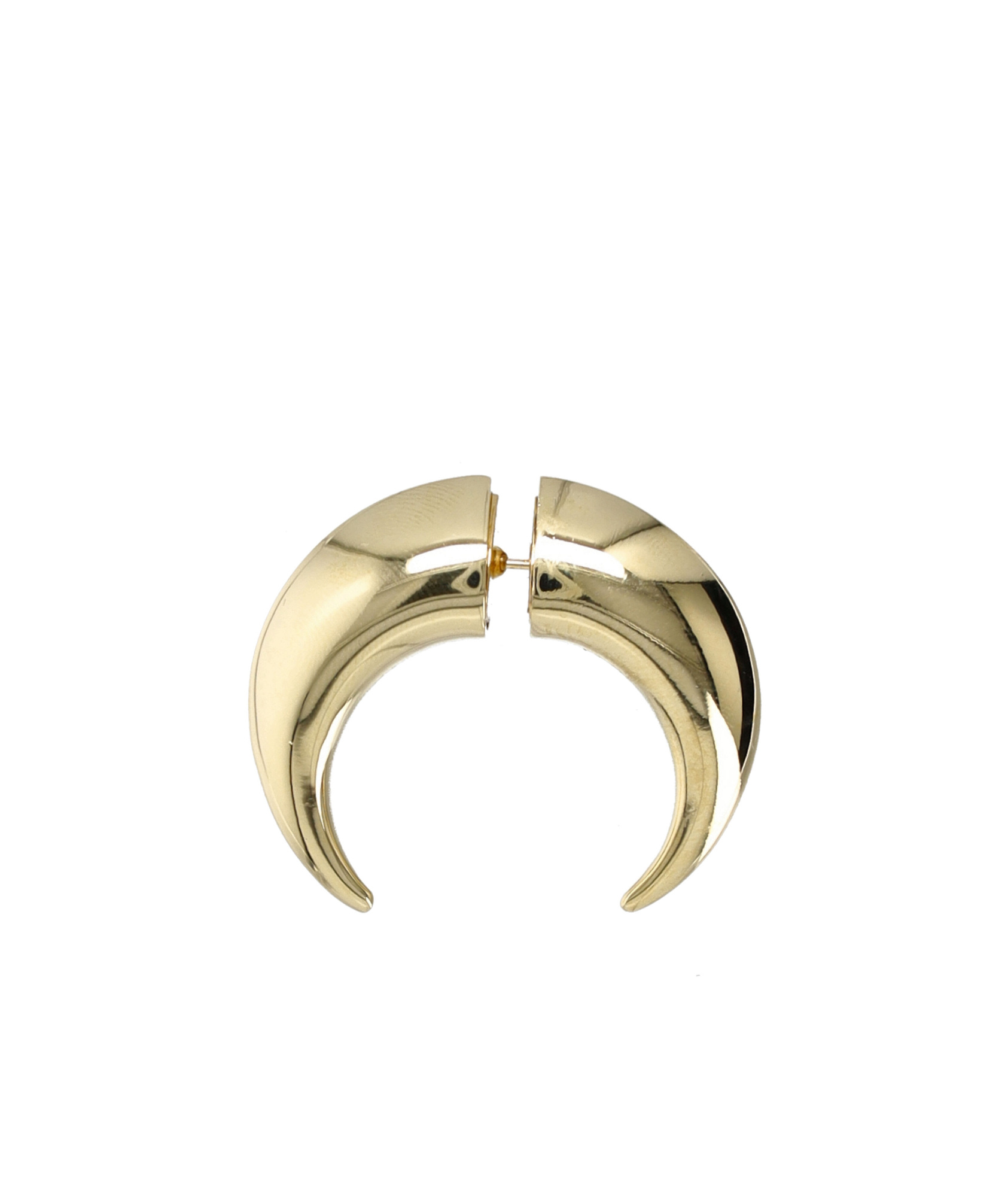 Shop Marine Serre Piercing Moon Earring In Yellow