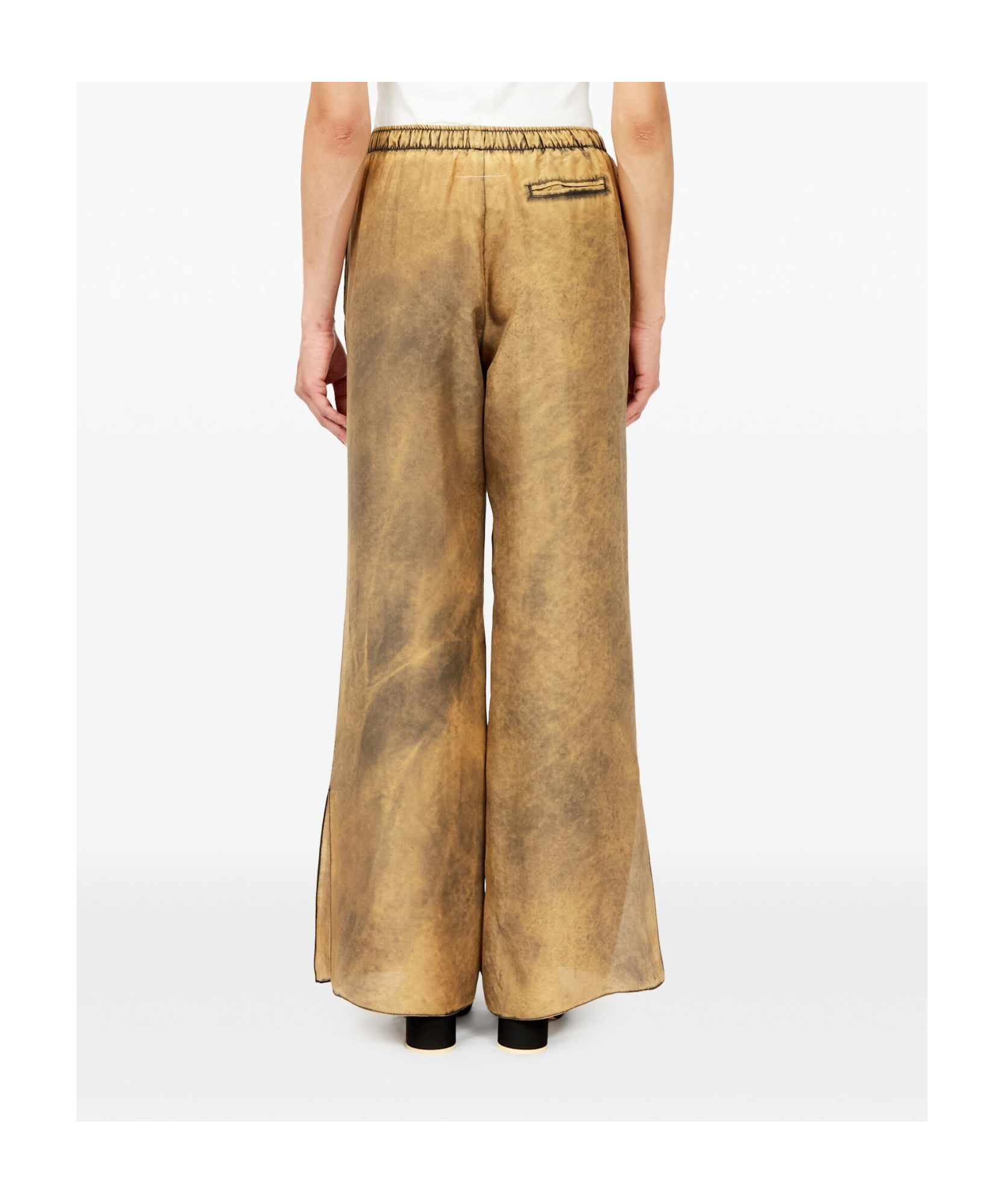 MM6 MAISON MARGIELA DISTRESSED-FINISH FLARED TROUSERS