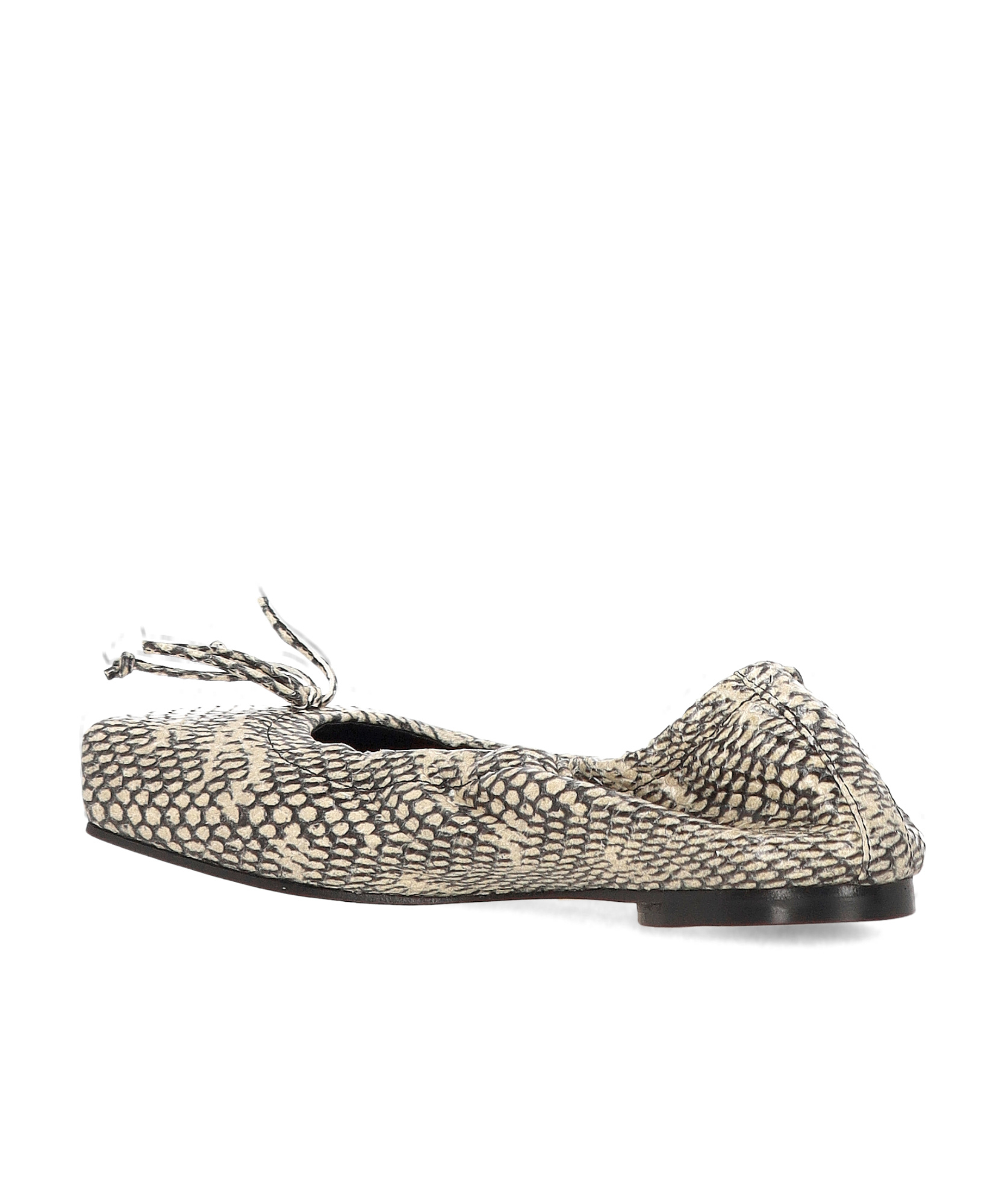 Jacquemus Snake-effect Leather Ballet Flats In Nude